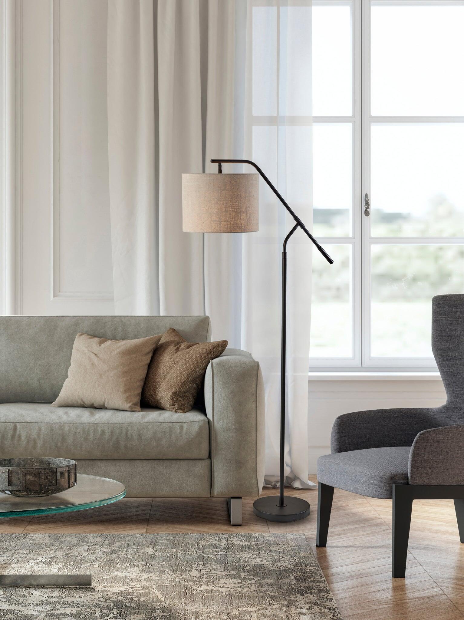 Adesso Simplee Milo Floor Lamp, Black, rollover