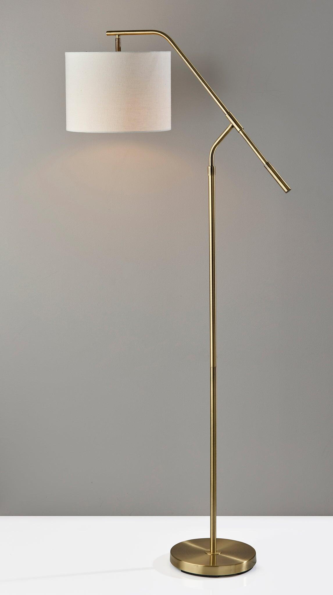 Adesso Simplee Milo Floor Lamp, Antique Brass, rollover