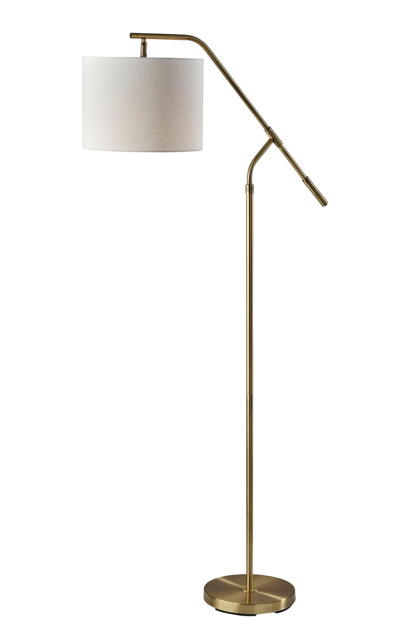 Adesso Simplee Milo Floor Lamp, Antique Brass, large
