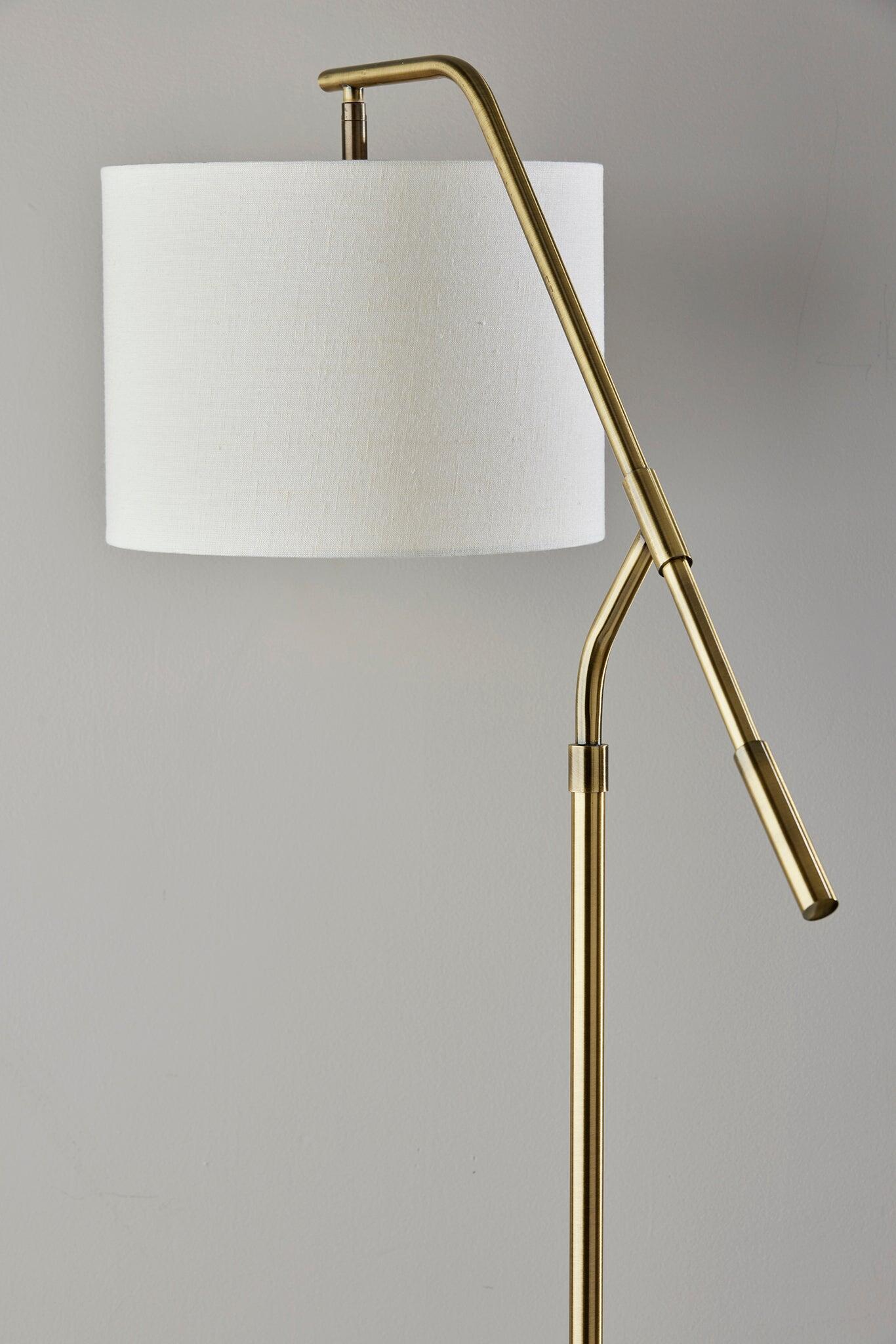 Adesso Simplee Milo Floor Lamp, Antique Brass, large