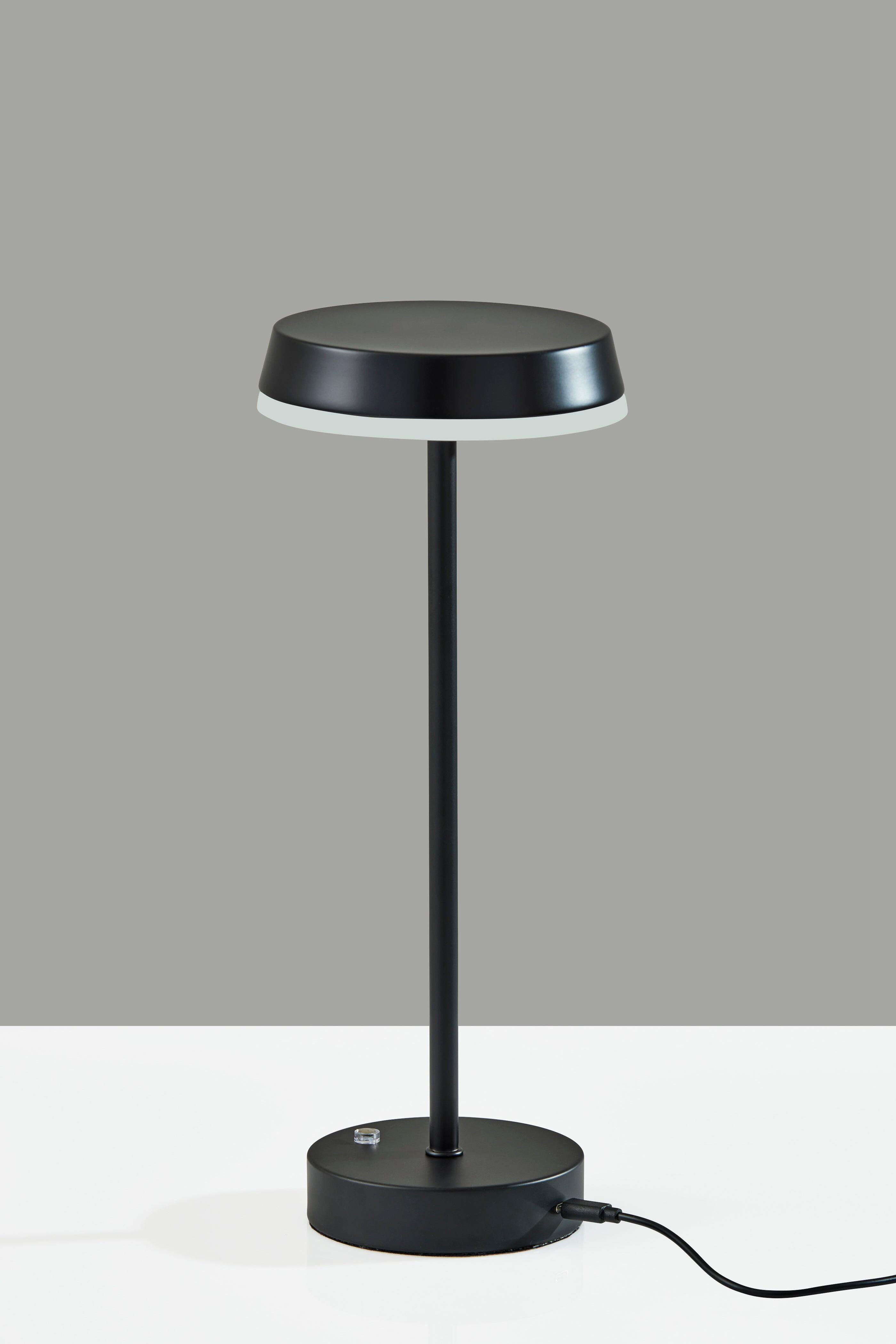 Adesso Tommy Cordless Table Lamp, Black, large