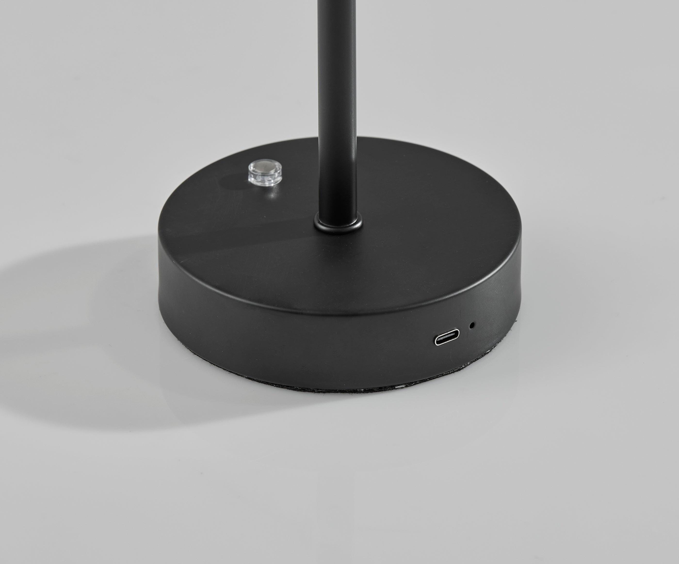 Adesso Tommy Cordless Table Lamp, Black, large