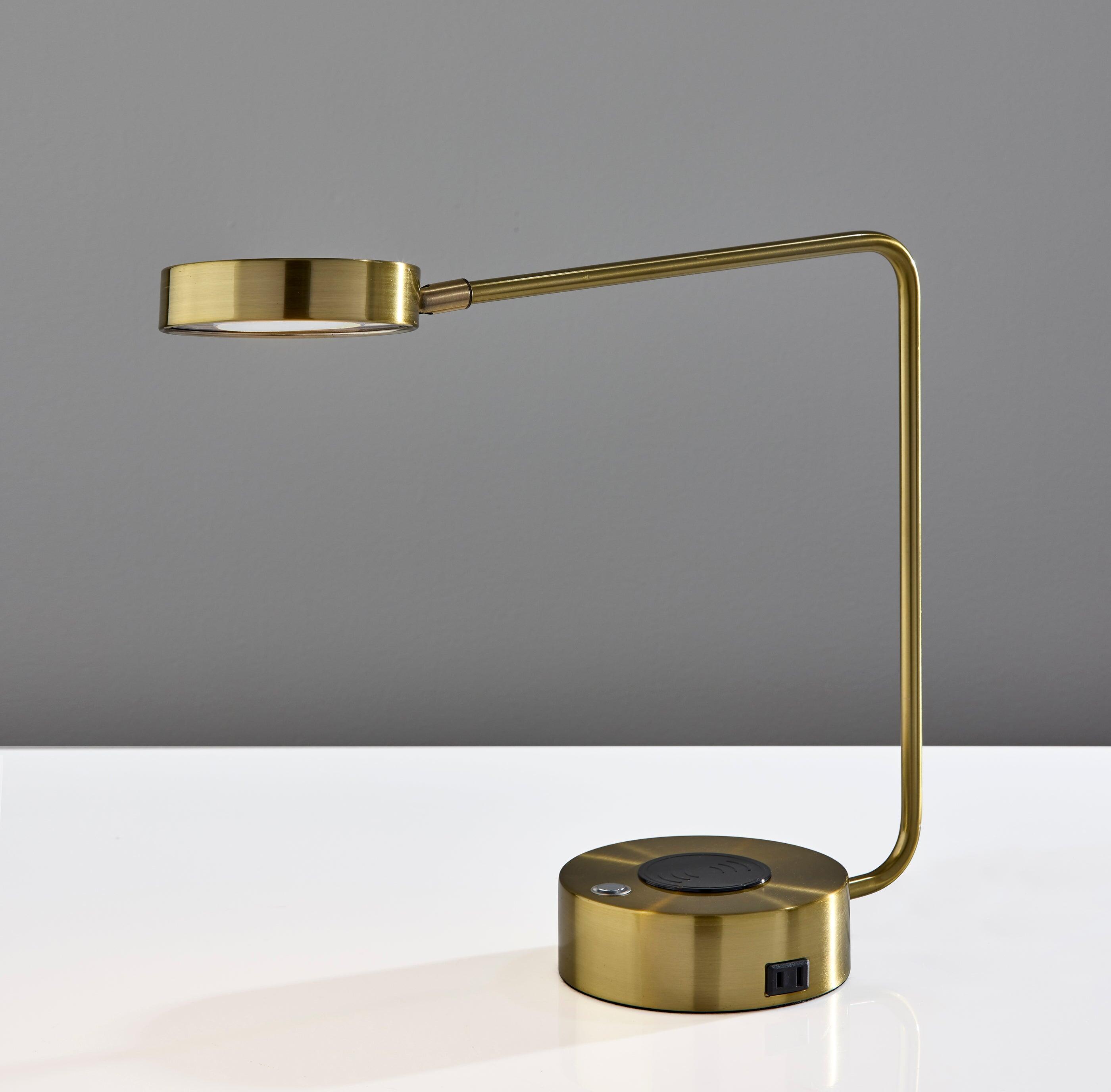 Adesso Viper LED Desk Lamp, Antique Brass, rollover