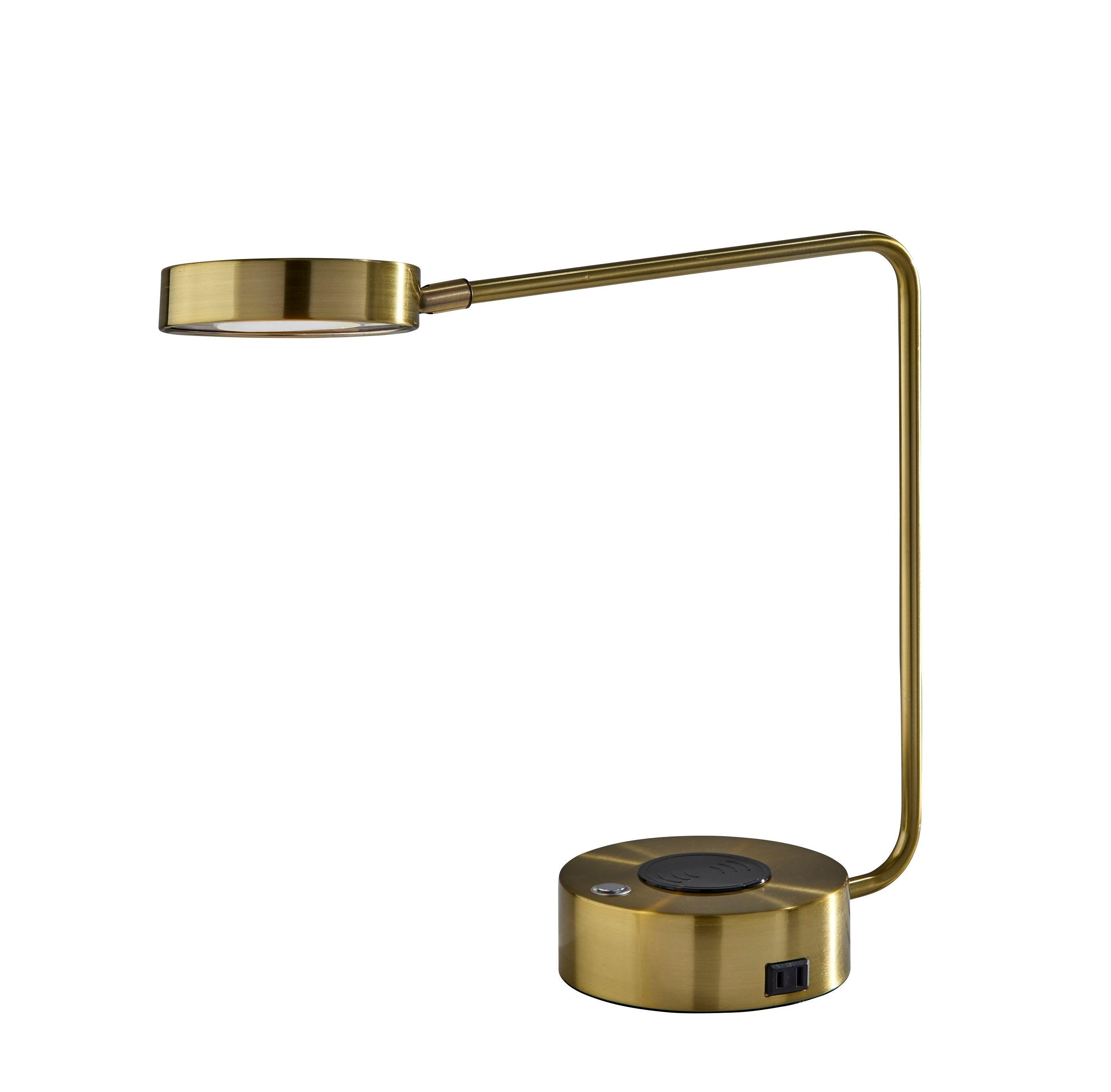 Adesso Viper LED Desk Lamp, Antique Brass, large