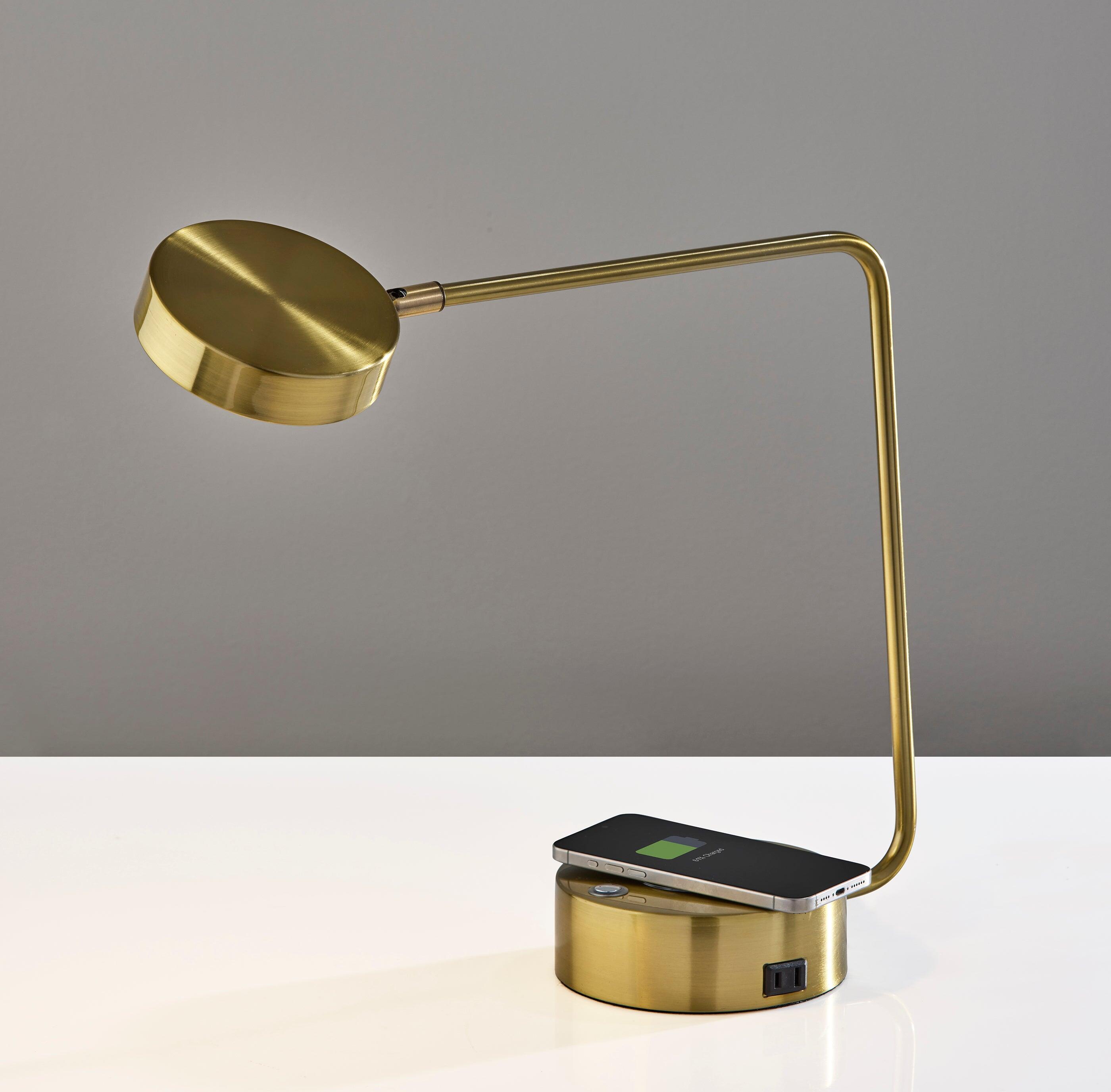 Adesso Viper LED Desk Lamp, Antique Brass, large