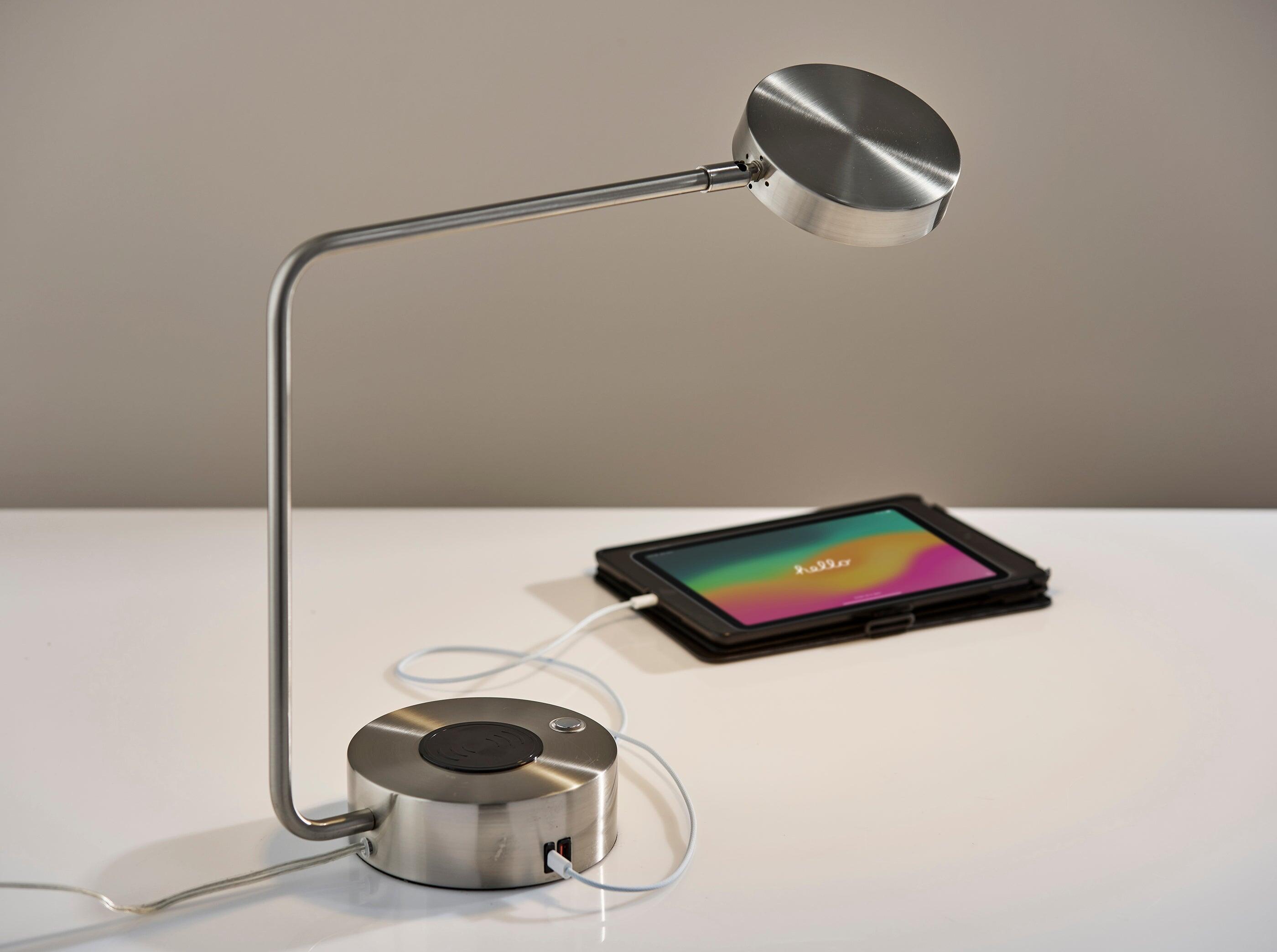 Adesso Viper LED Desk Lamp, Gray, large