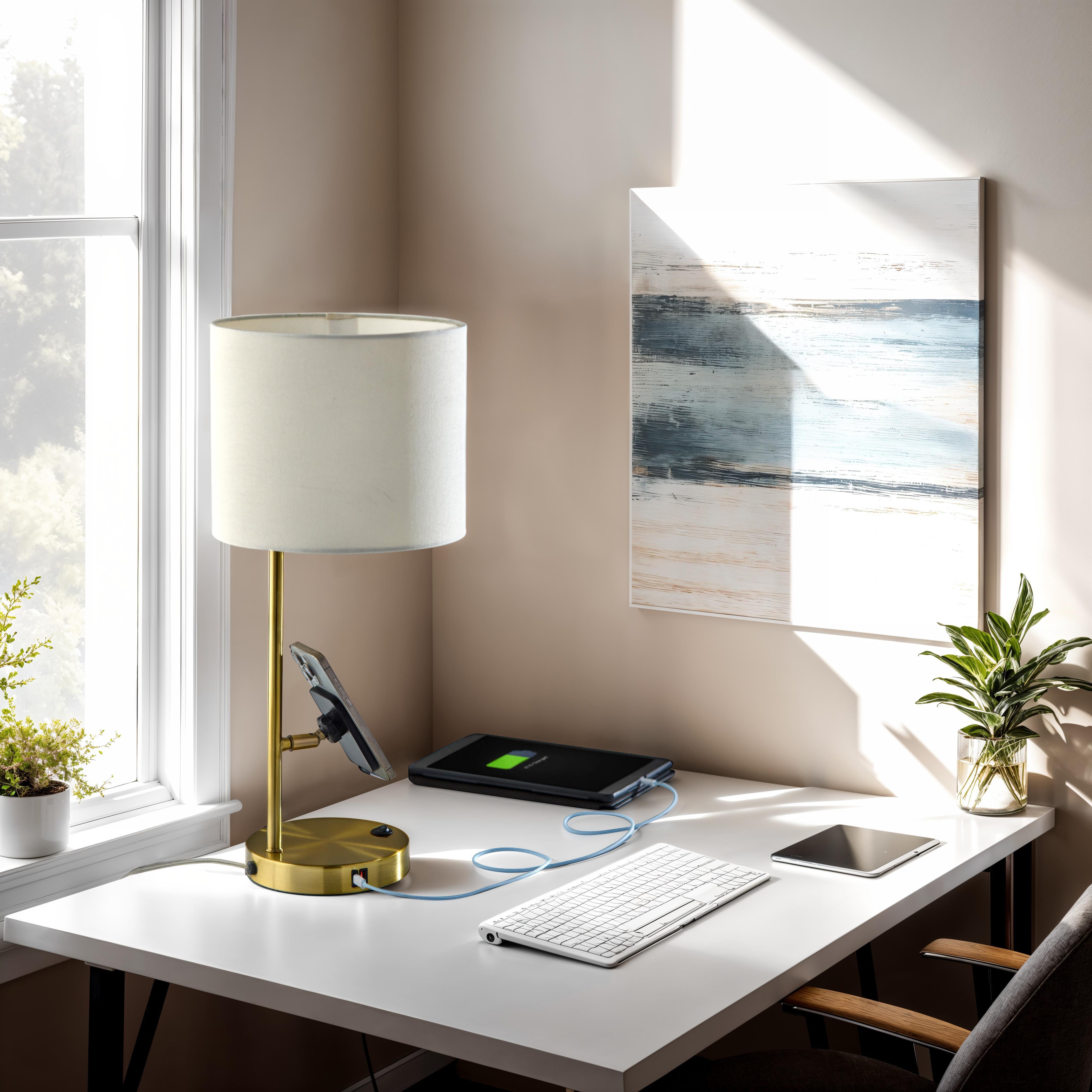 Adesso Wyatt Desk Lamp, Antique Brass, rollover