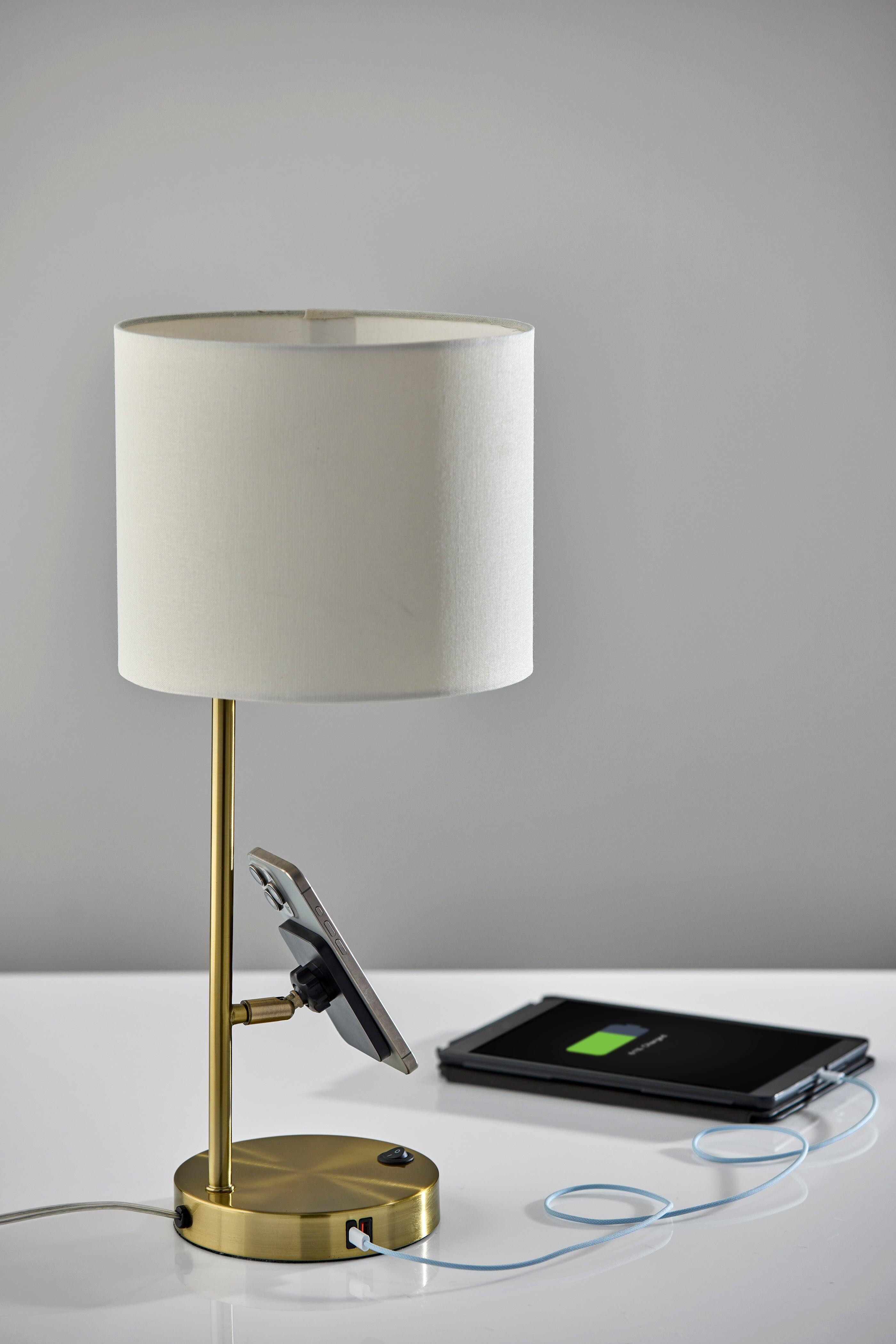 Adesso Wyatt Desk Lamp, Antique Brass, large