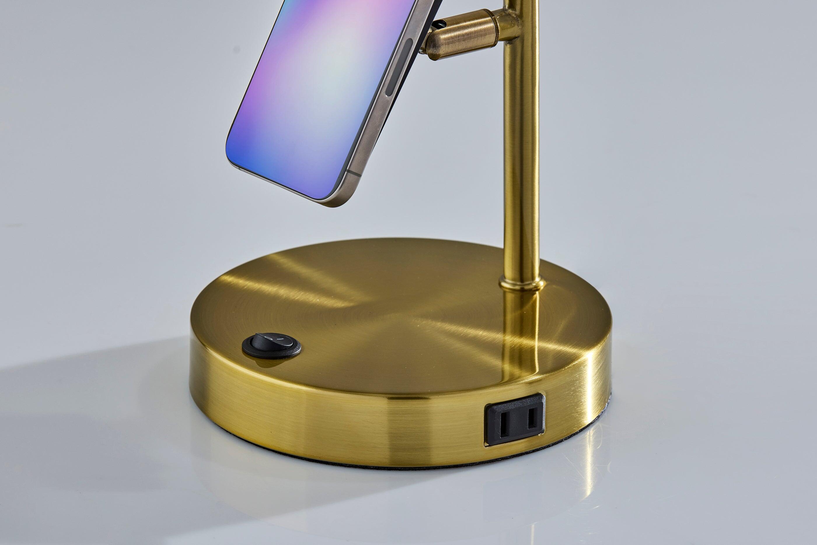 Adesso Wyatt Desk Lamp, Antique Brass, large