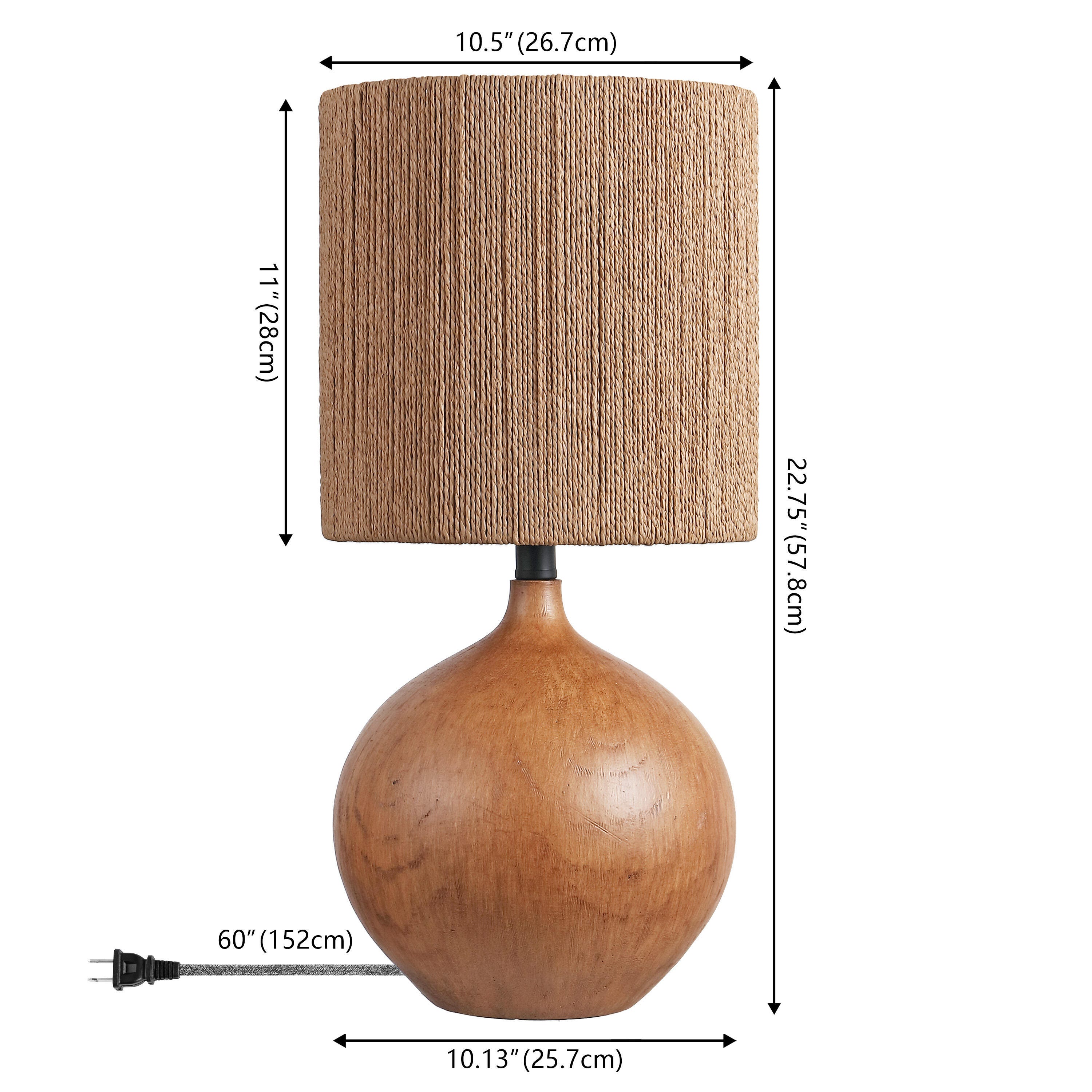 JONATHAN Y Abram Table Lamp, Brown, large
