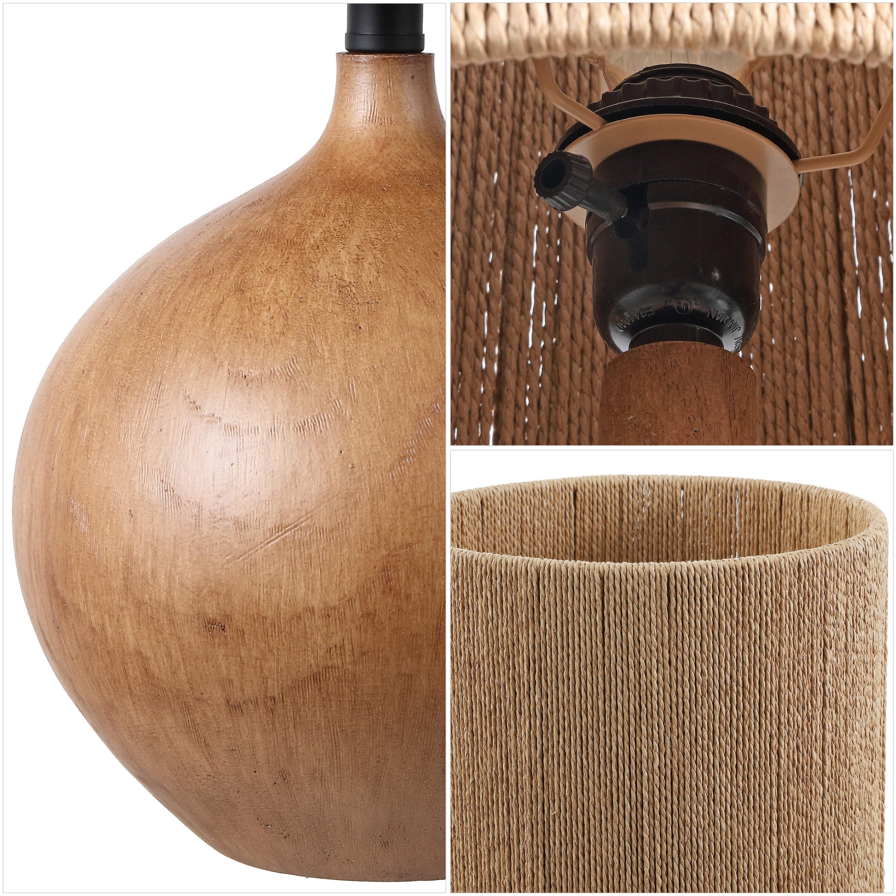 JONATHAN Y Abram Table Lamp, Brown, large