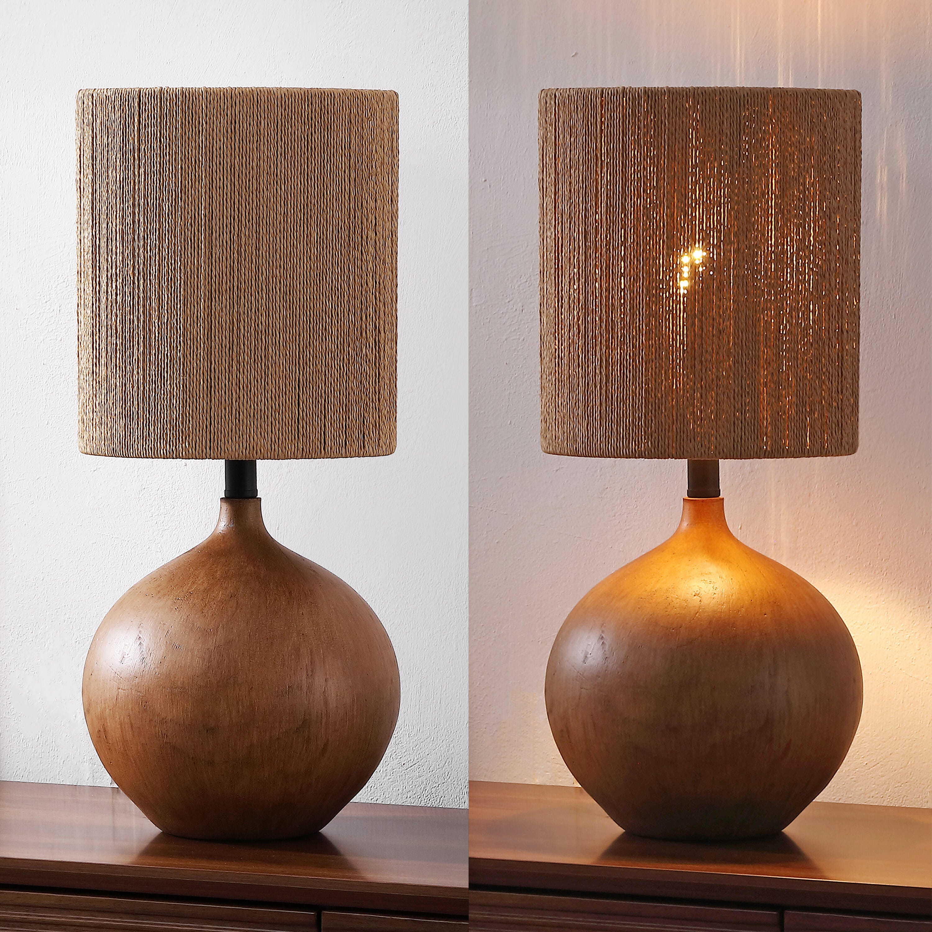 JONATHAN Y Abram Table Lamp, Brown, large