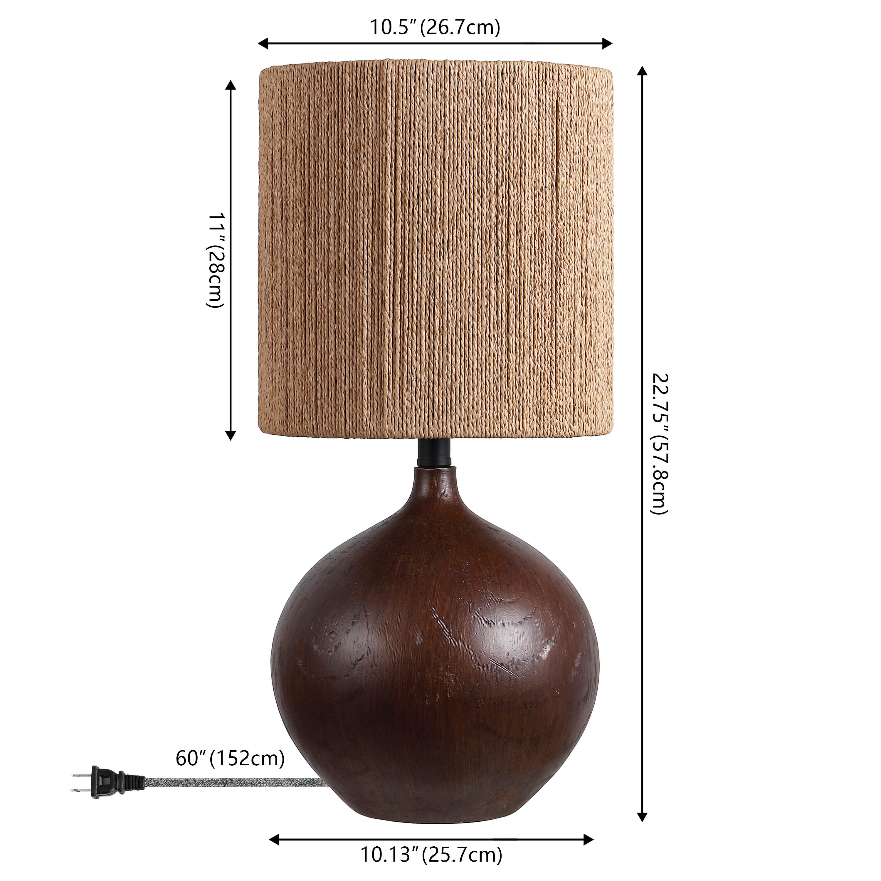 JONATHAN Y Abram Table Lamp, Dark Brown, large