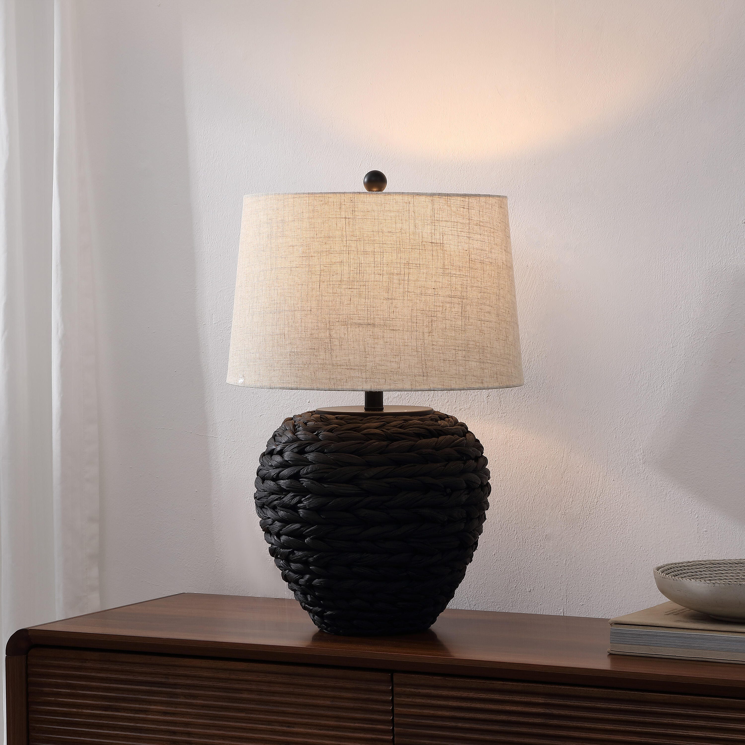 JONATHAN Y Alaro Table Lamp, Black, rollover