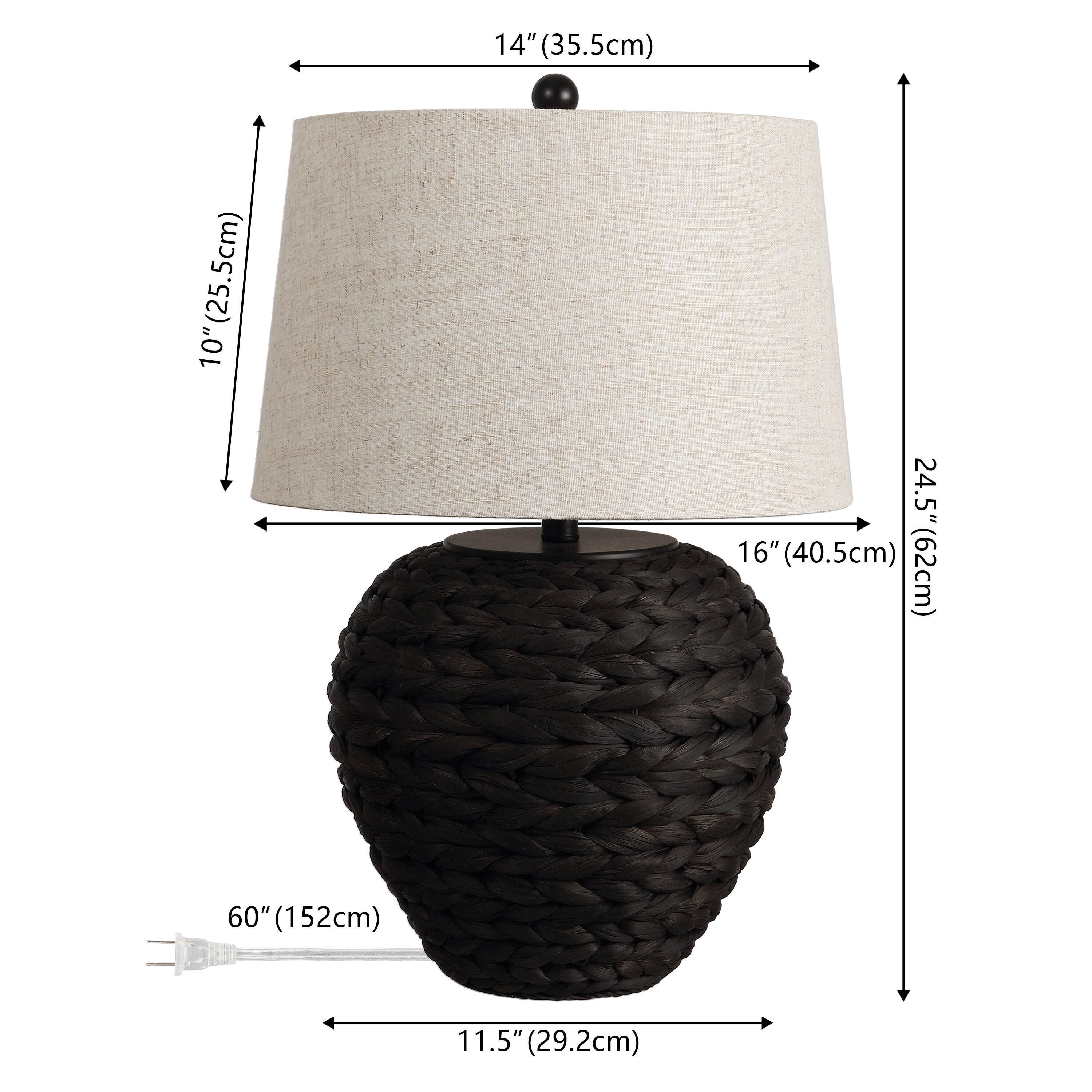 JONATHAN Y Alaro Table Lamp, Black, large