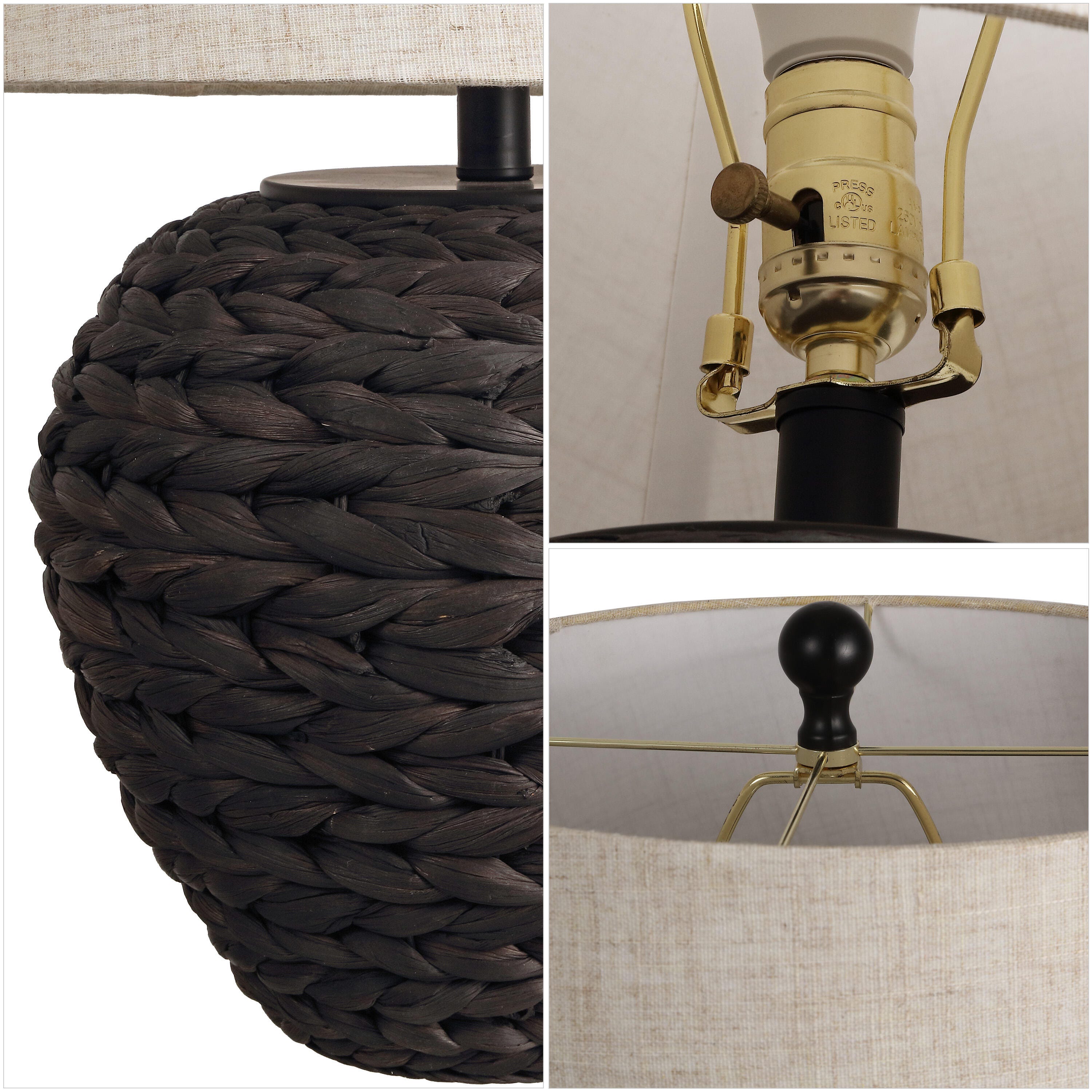 JONATHAN Y Alaro Table Lamp, Black, large