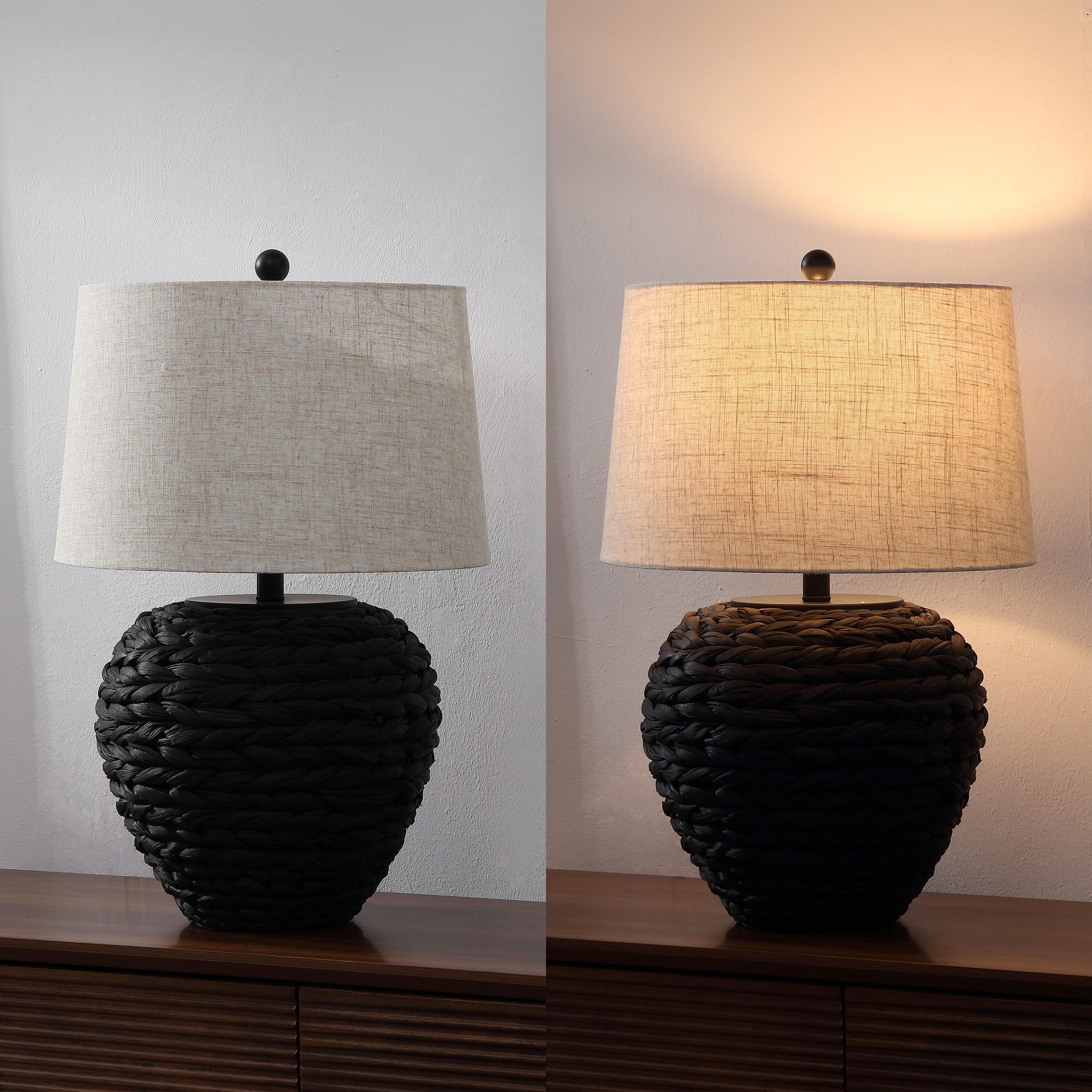 JONATHAN Y Alaro Table Lamp, Black, large