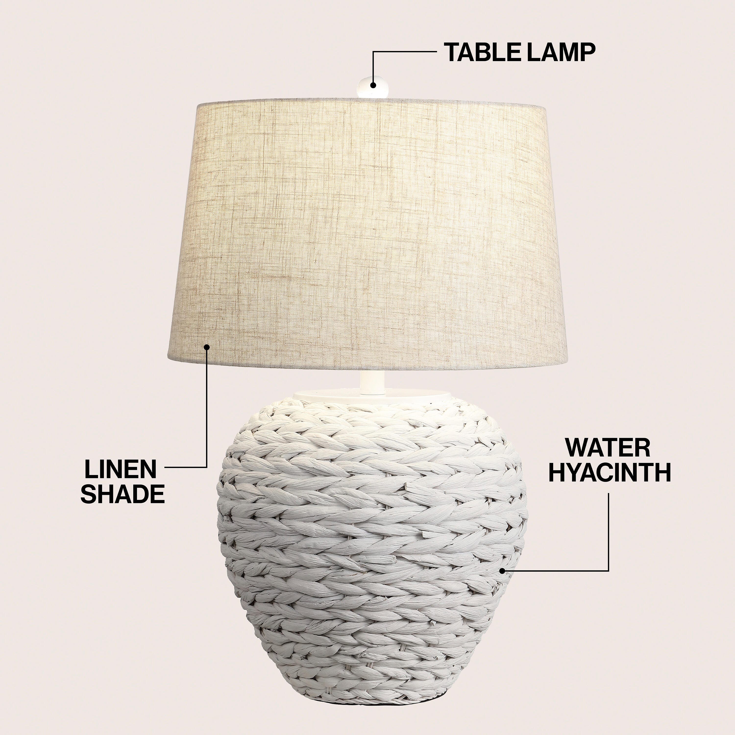 JONATHAN Y Alaro Table Lamp, White, large