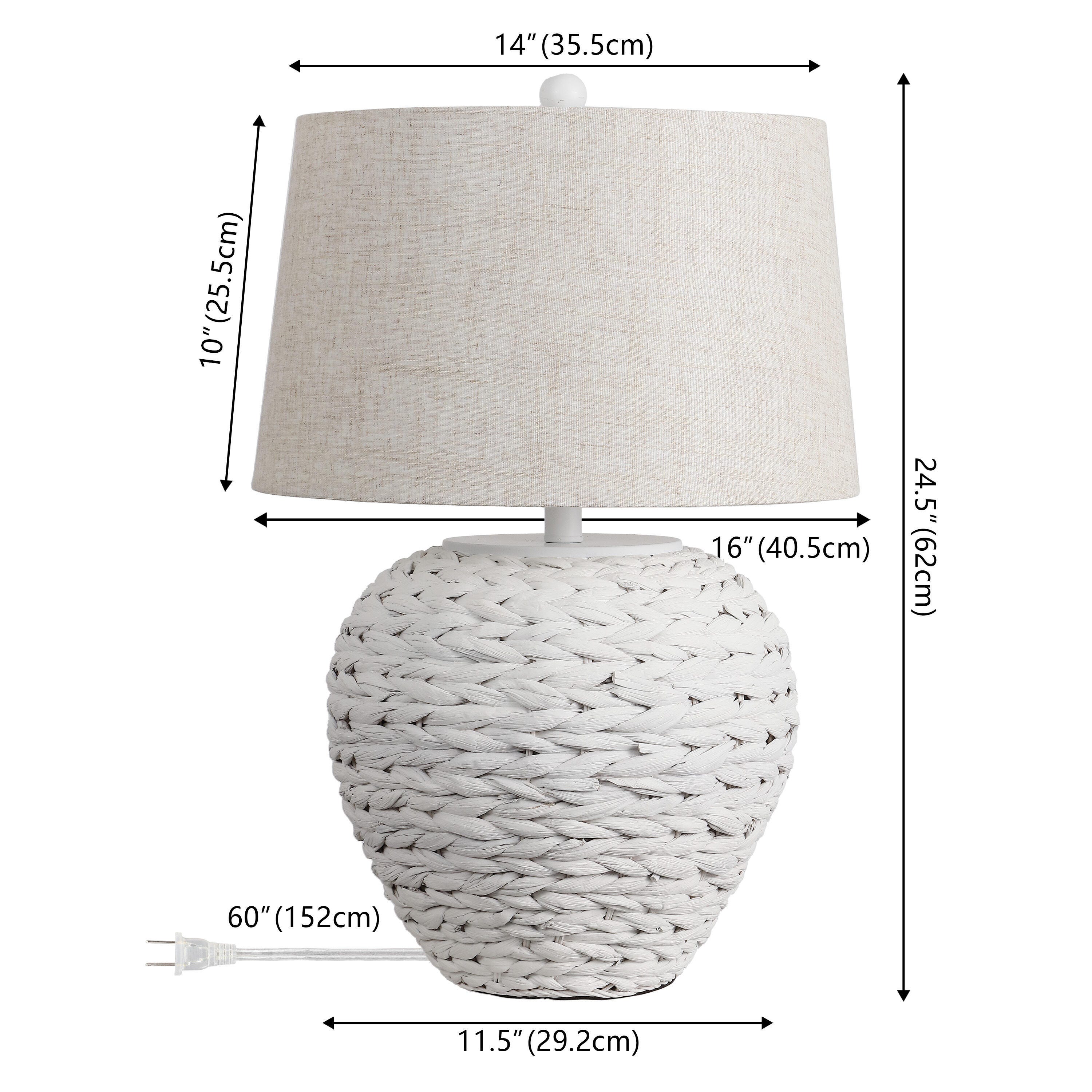 JONATHAN Y Alaro Table Lamp, White, large