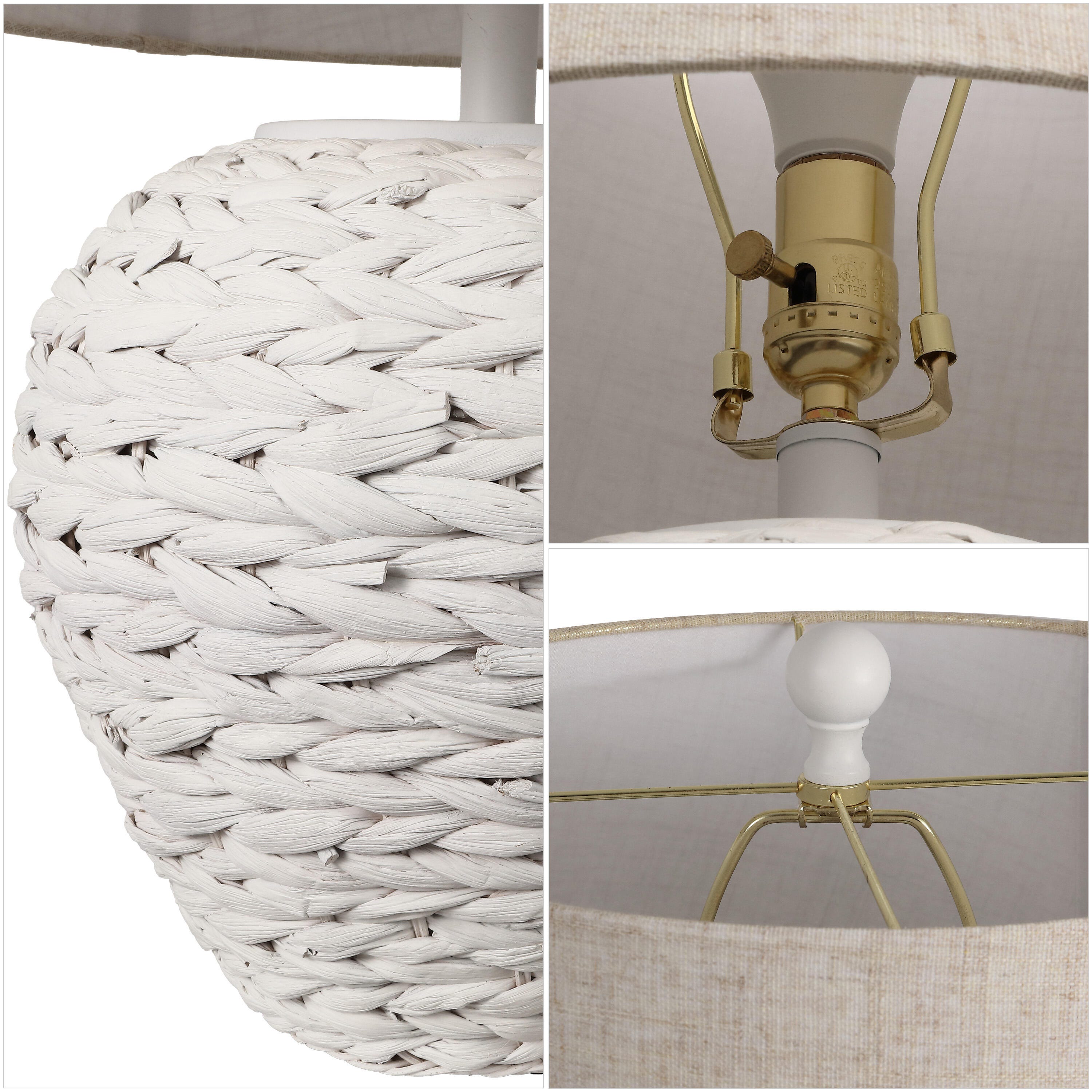 JONATHAN Y Alaro Table Lamp, White, large