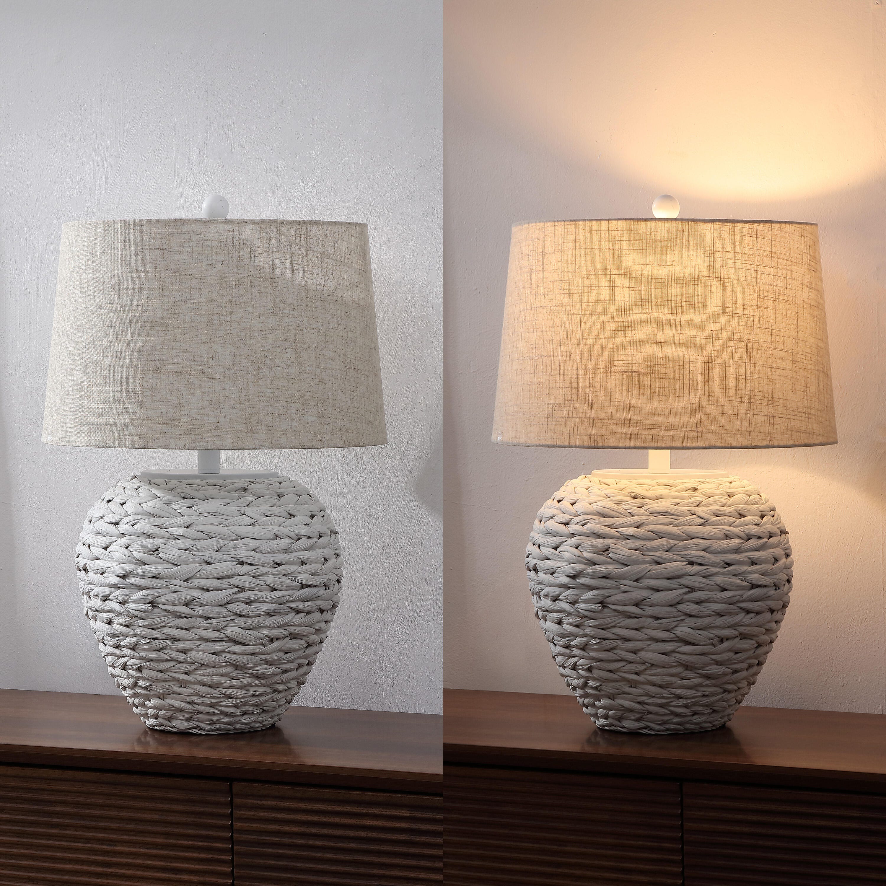 JONATHAN Y Alaro Table Lamp, White, large