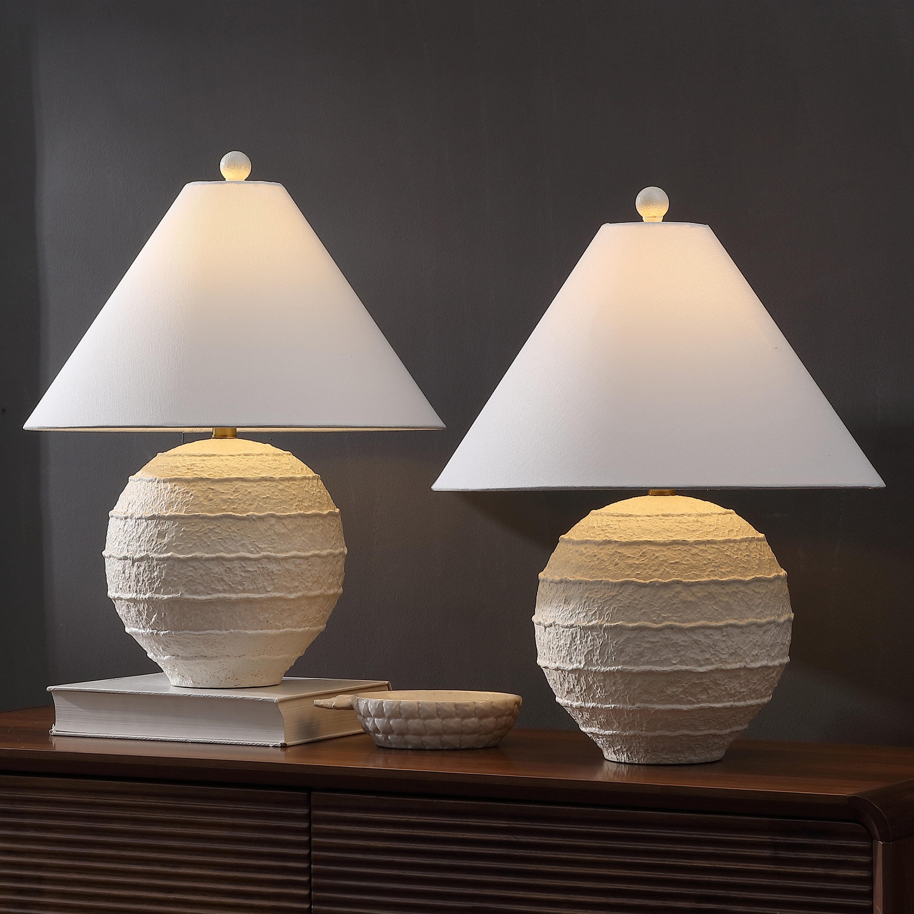 JONATHAN Y Archer Table Lamp (Set of 2), Antique White, rollover