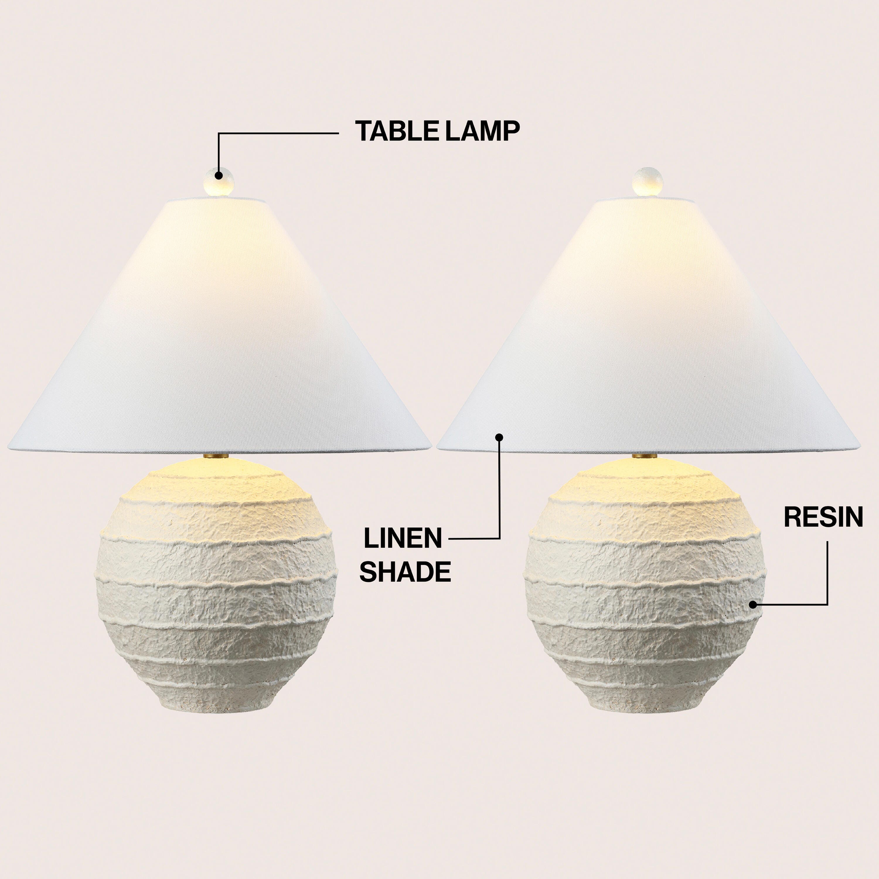JONATHAN Y Archer Table Lamp (Set of 2), Antique White, large
