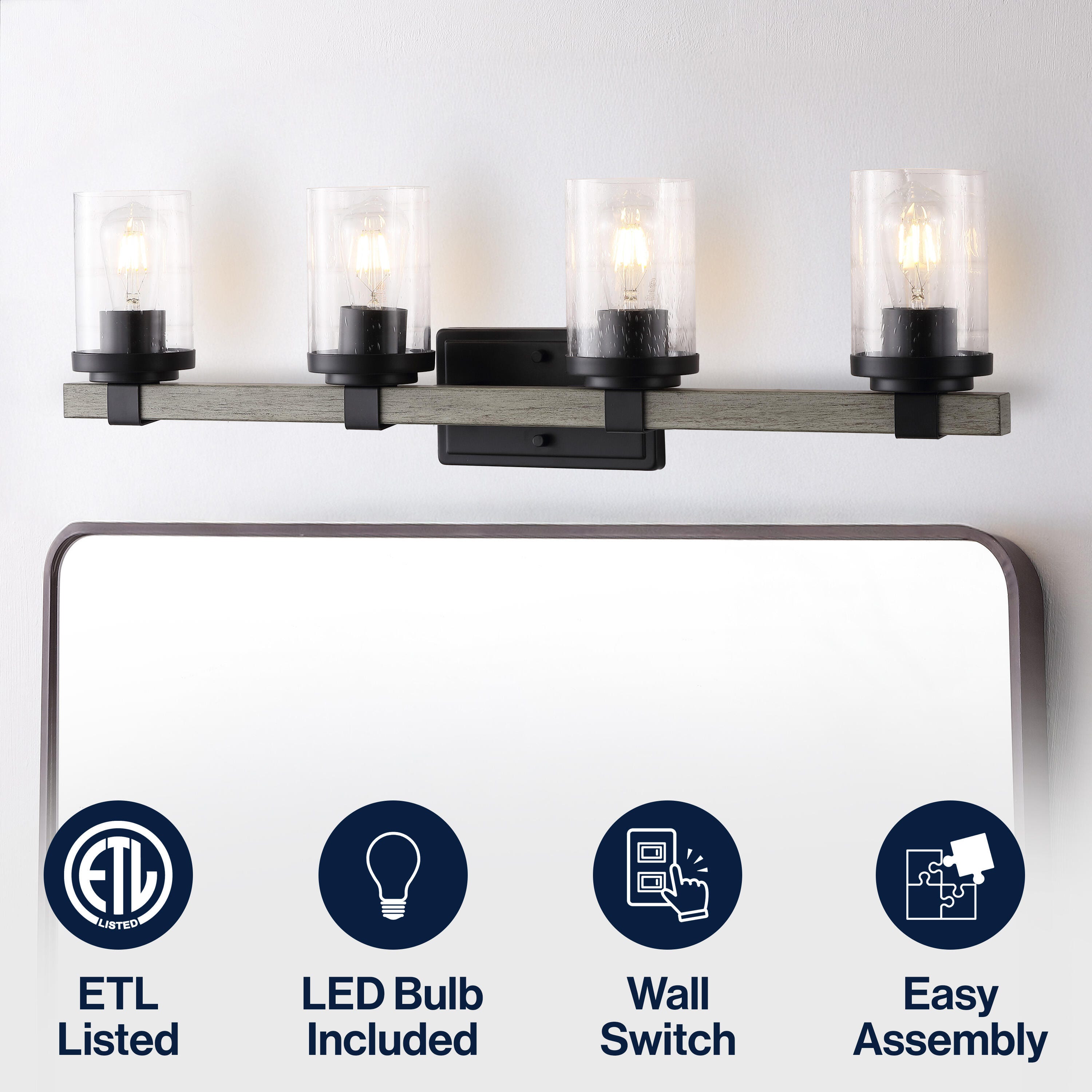 JONATHAN Y Bungalow 4-Light Scone, , large