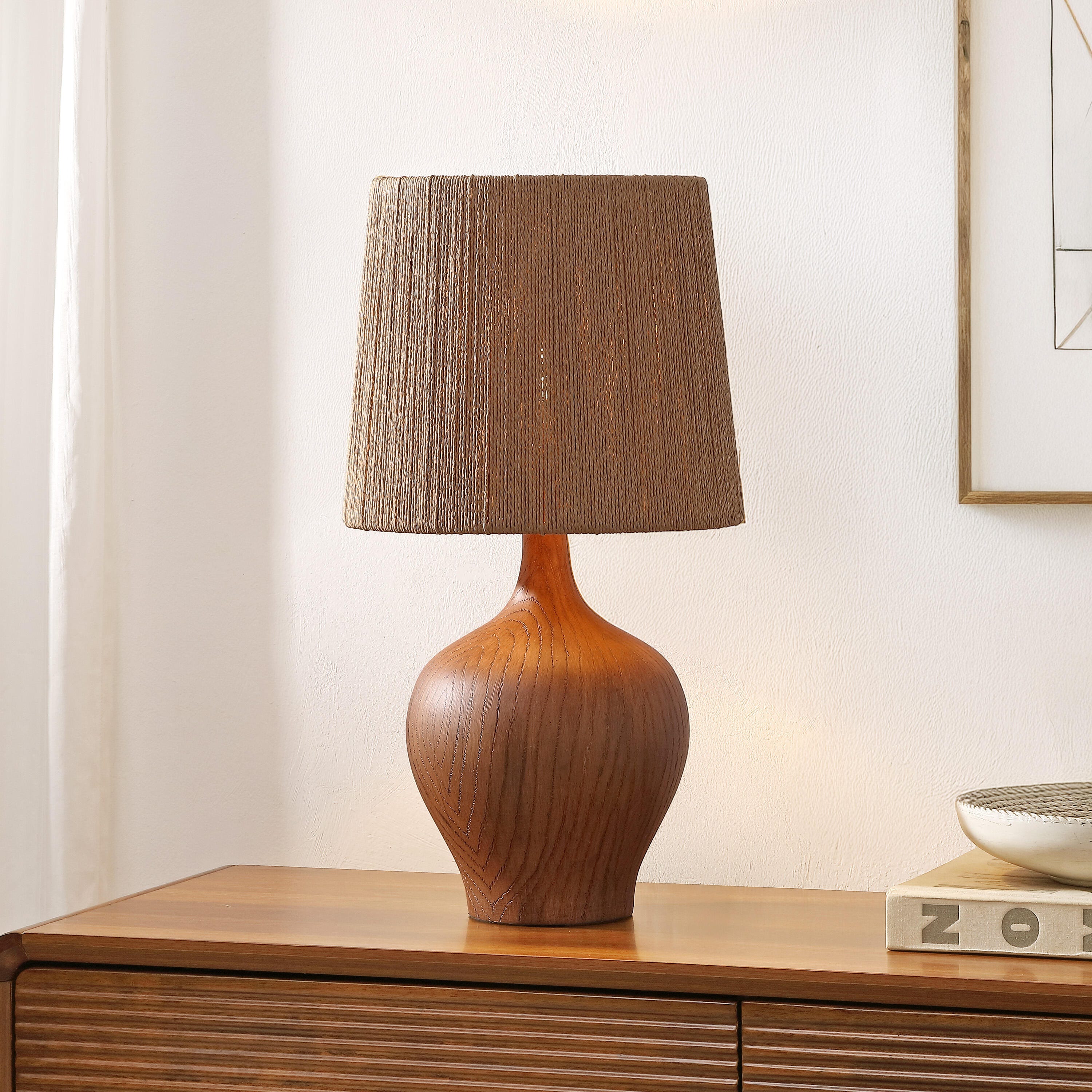 JONATHAN Y Eben Table Lamp, Brown, rollover