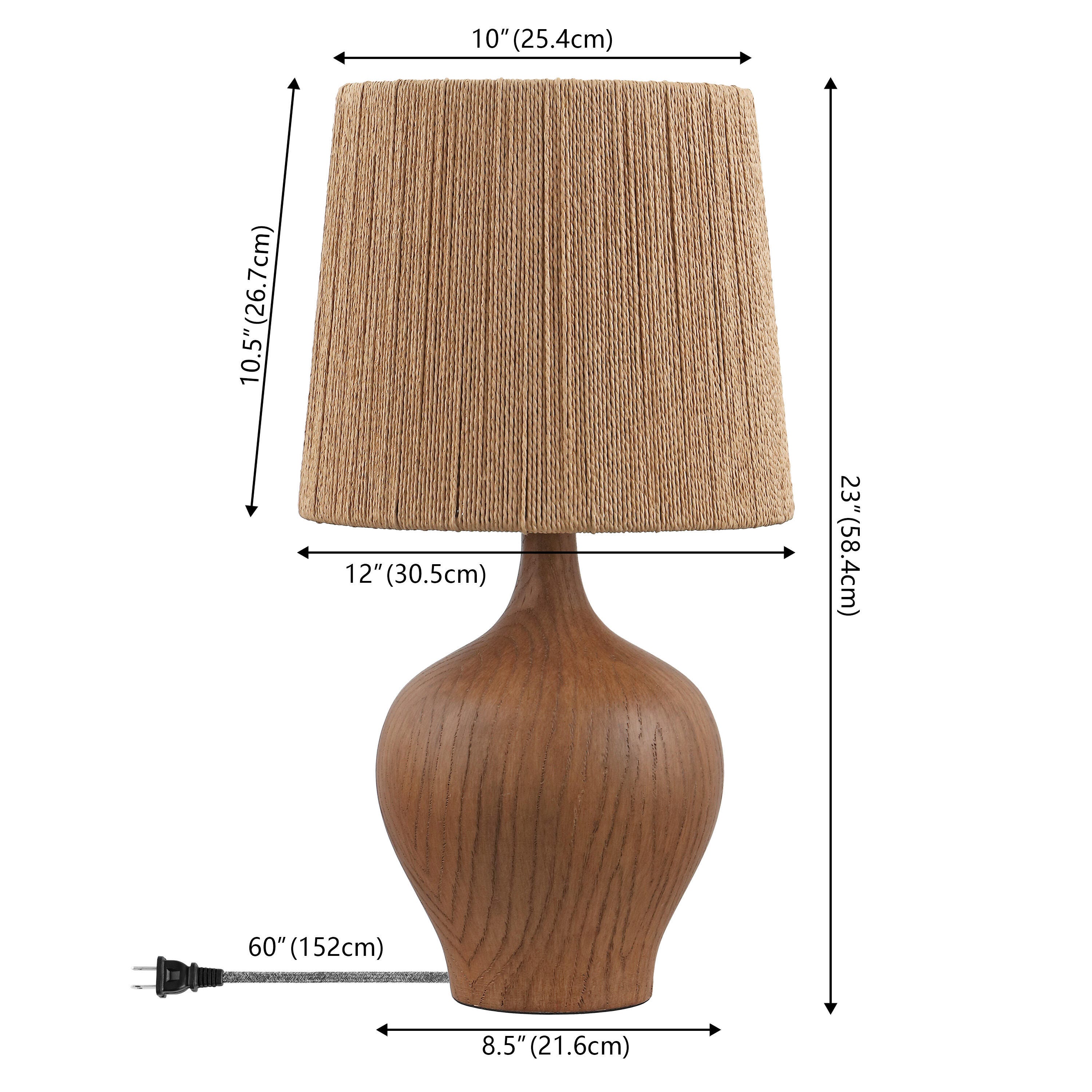 JONATHAN Y Eben Table Lamp, Brown, large