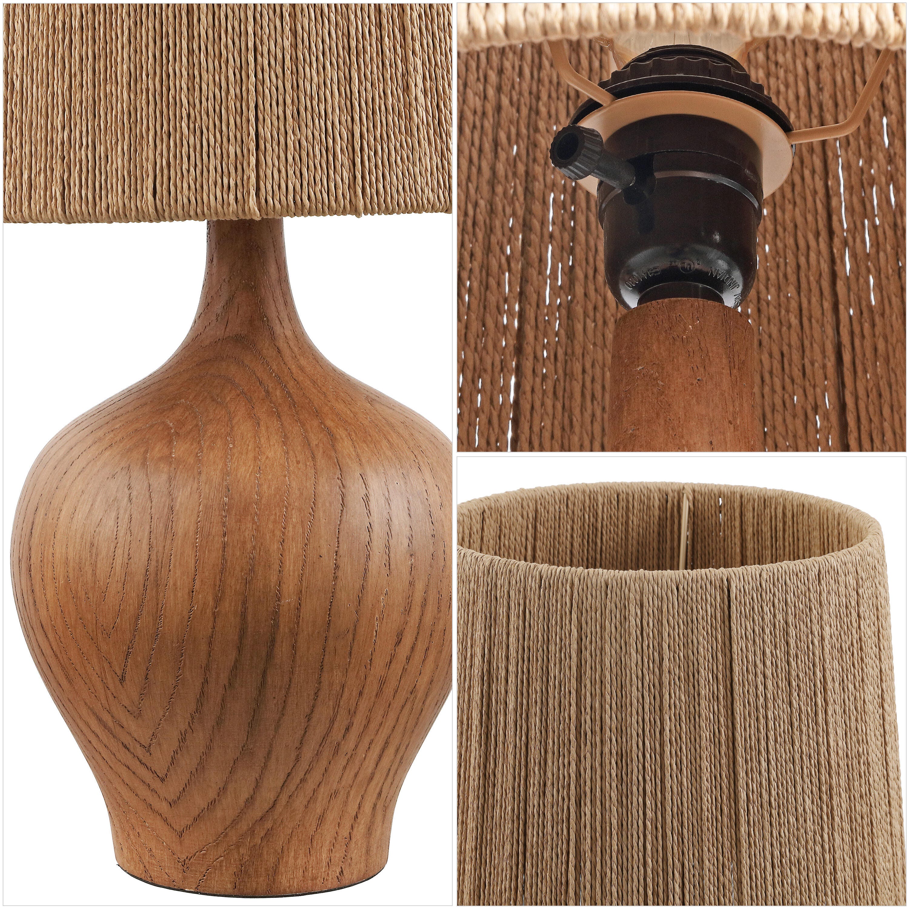 JONATHAN Y Eben Table Lamp, Brown, large