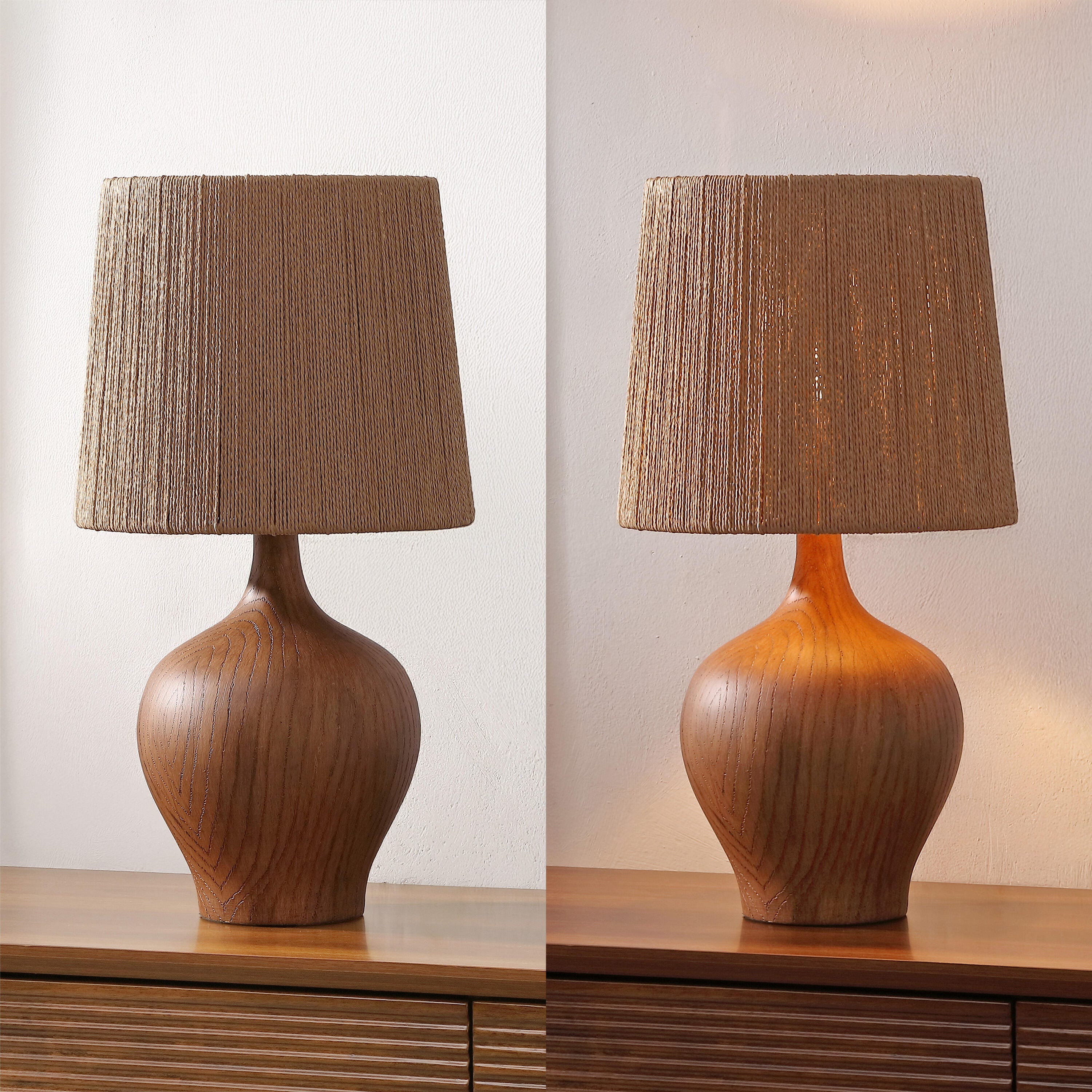 JONATHAN Y Eben Table Lamp, Brown, large