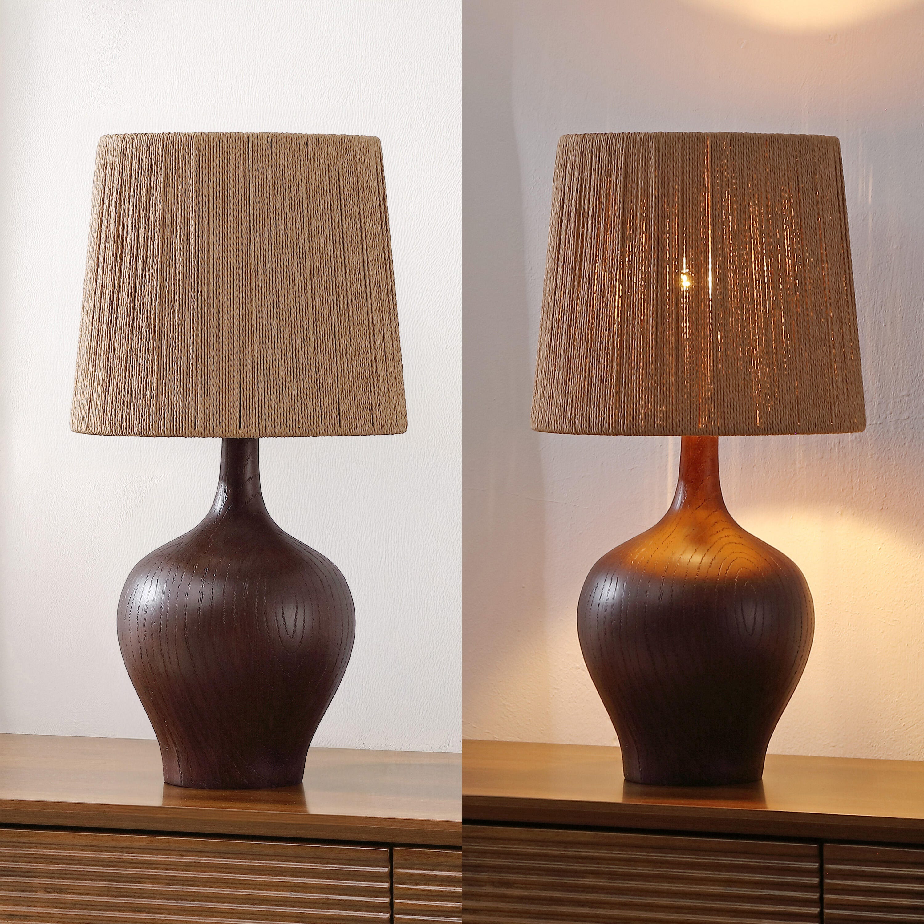 JONATHAN Y Eben Table Lamp, Dark Brown, large