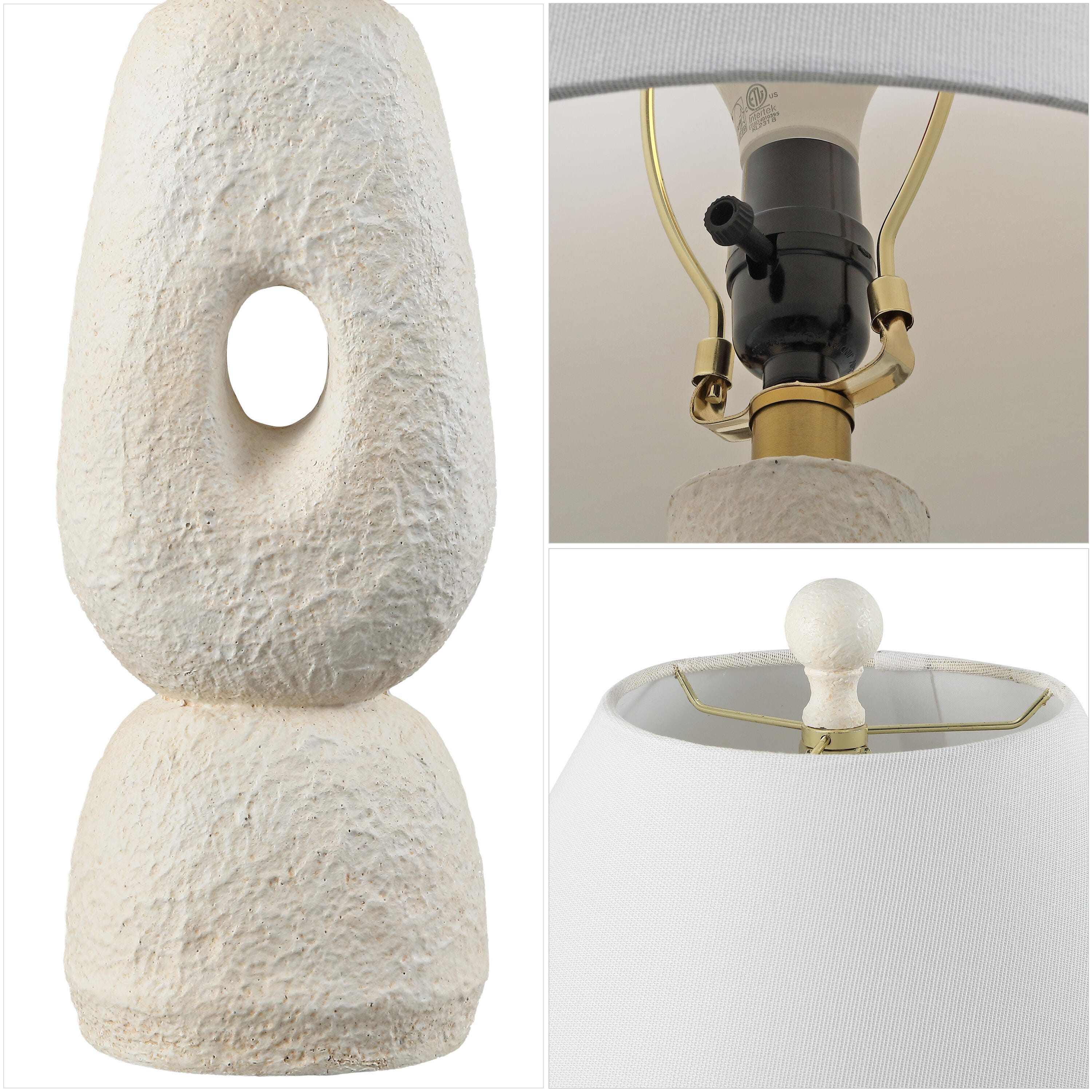 JONATHAN Y Henge Table Lamp (Set of 2), Antique White, large
