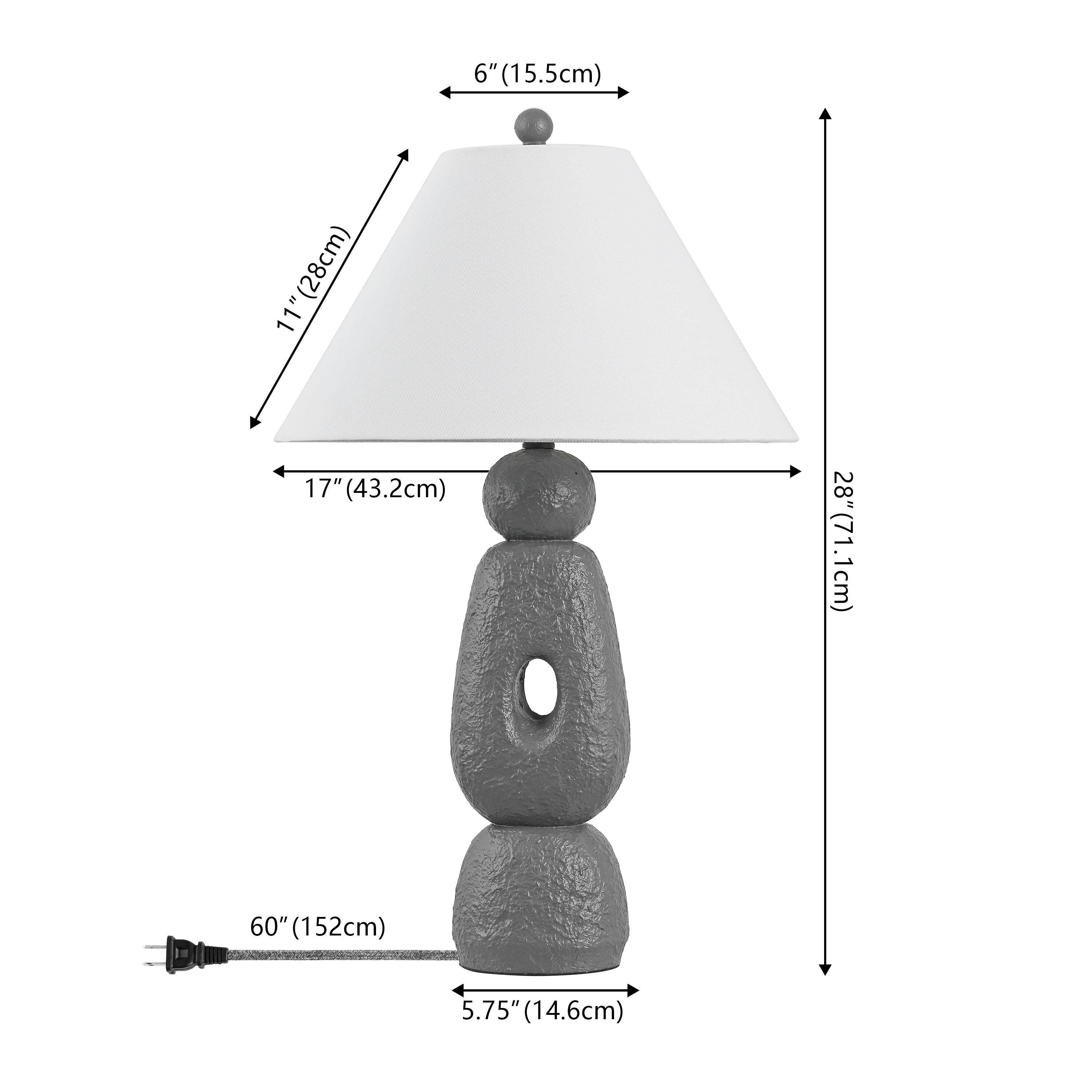 JONATHAN Y Henge Table Lamp (Set of 2), Gray, large