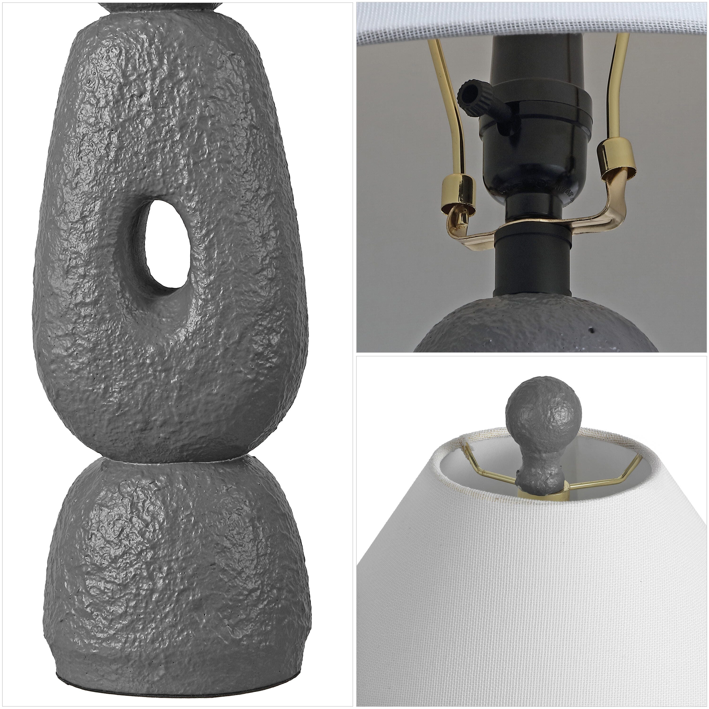JONATHAN Y Henge Table Lamp (Set of 2), Gray, large