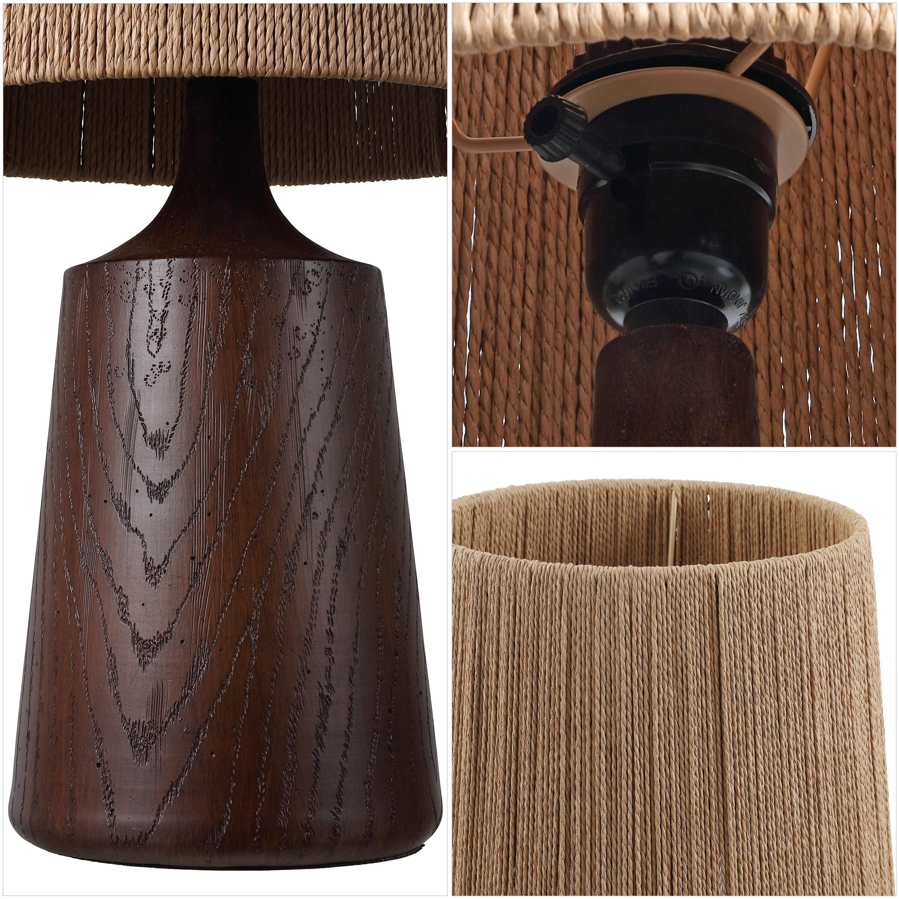 JONATHAN Y Highland Table Lamp, Dark Brown, large