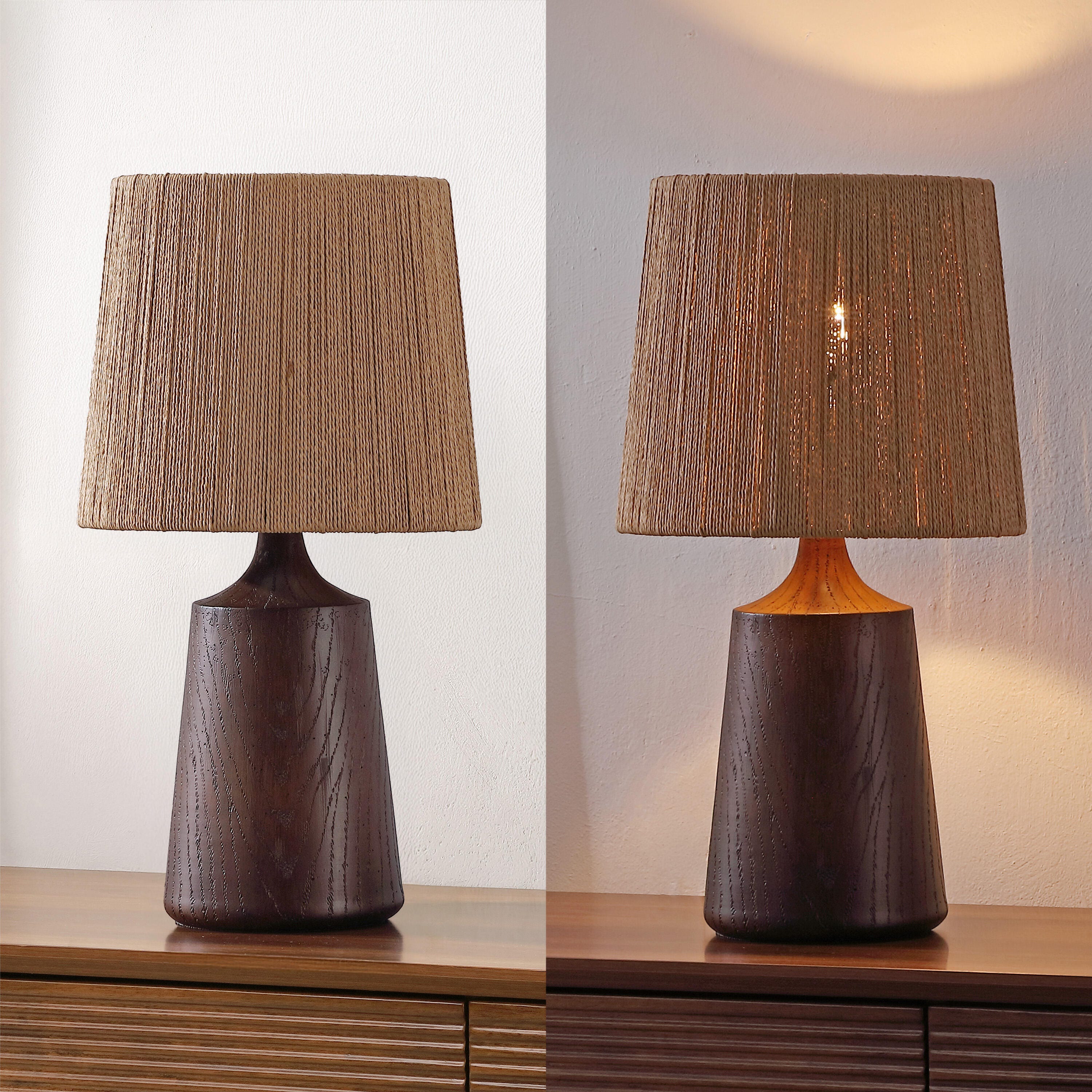 JONATHAN Y Highland Table Lamp, Dark Brown, large