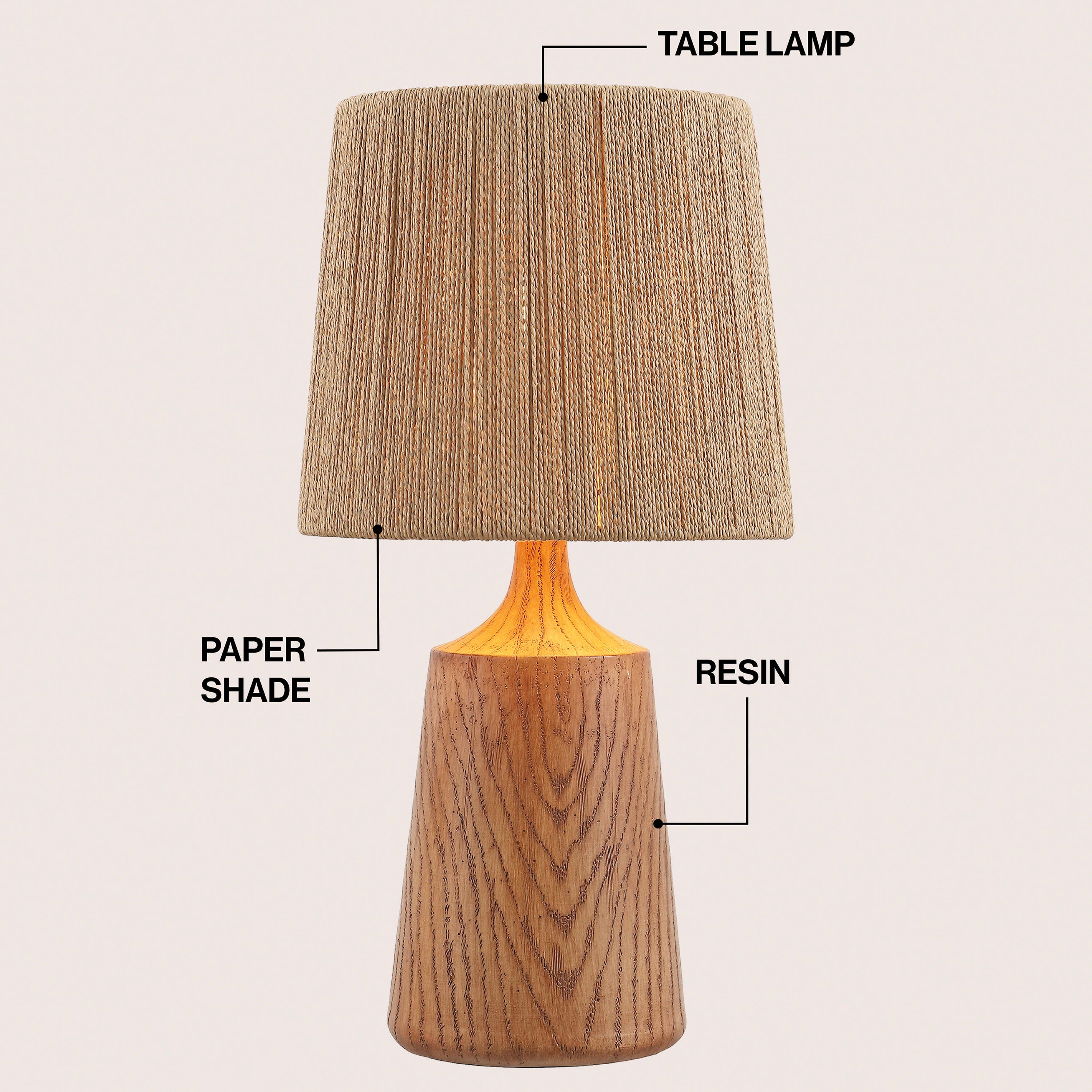 JONATHAN Y Highland Table Lamp, Brown, large