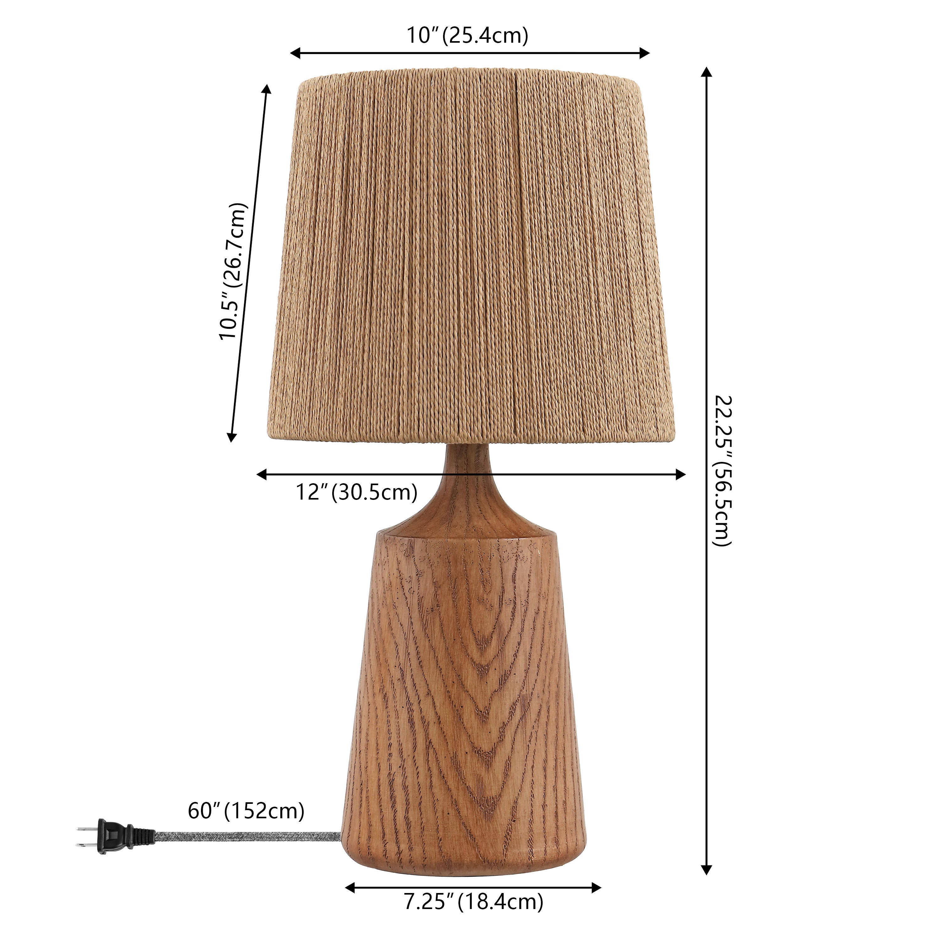 JONATHAN Y Highland Table Lamp, Brown, large