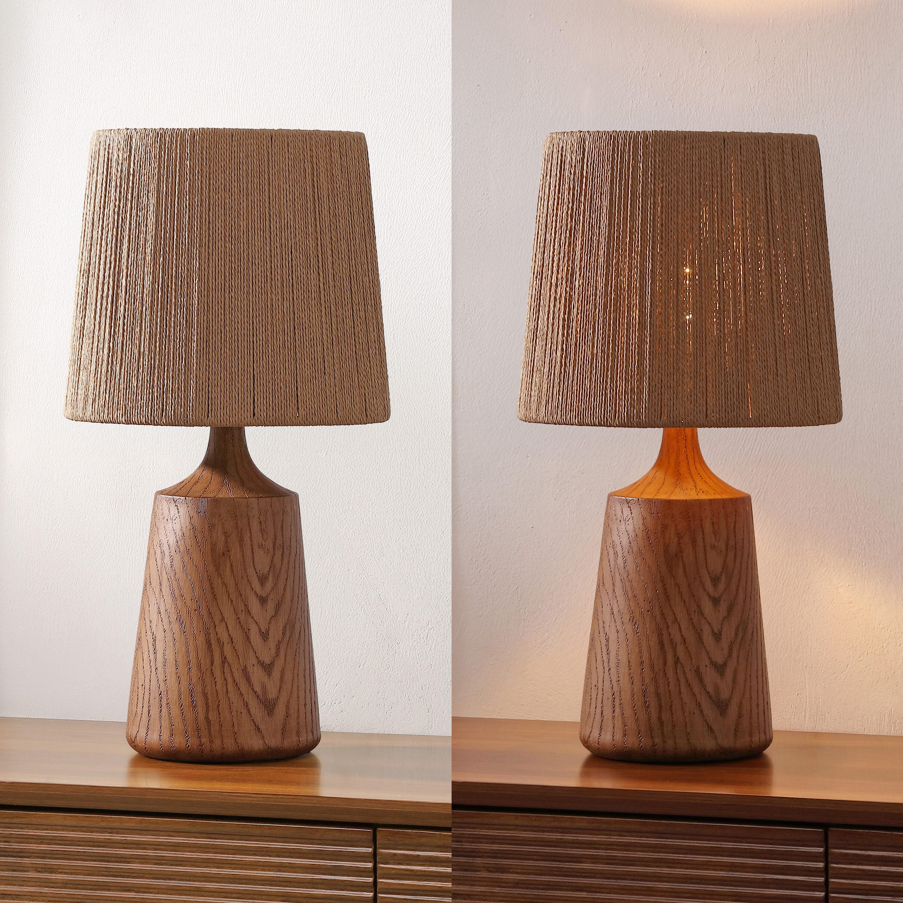 JONATHAN Y Highland Table Lamp, Brown, large