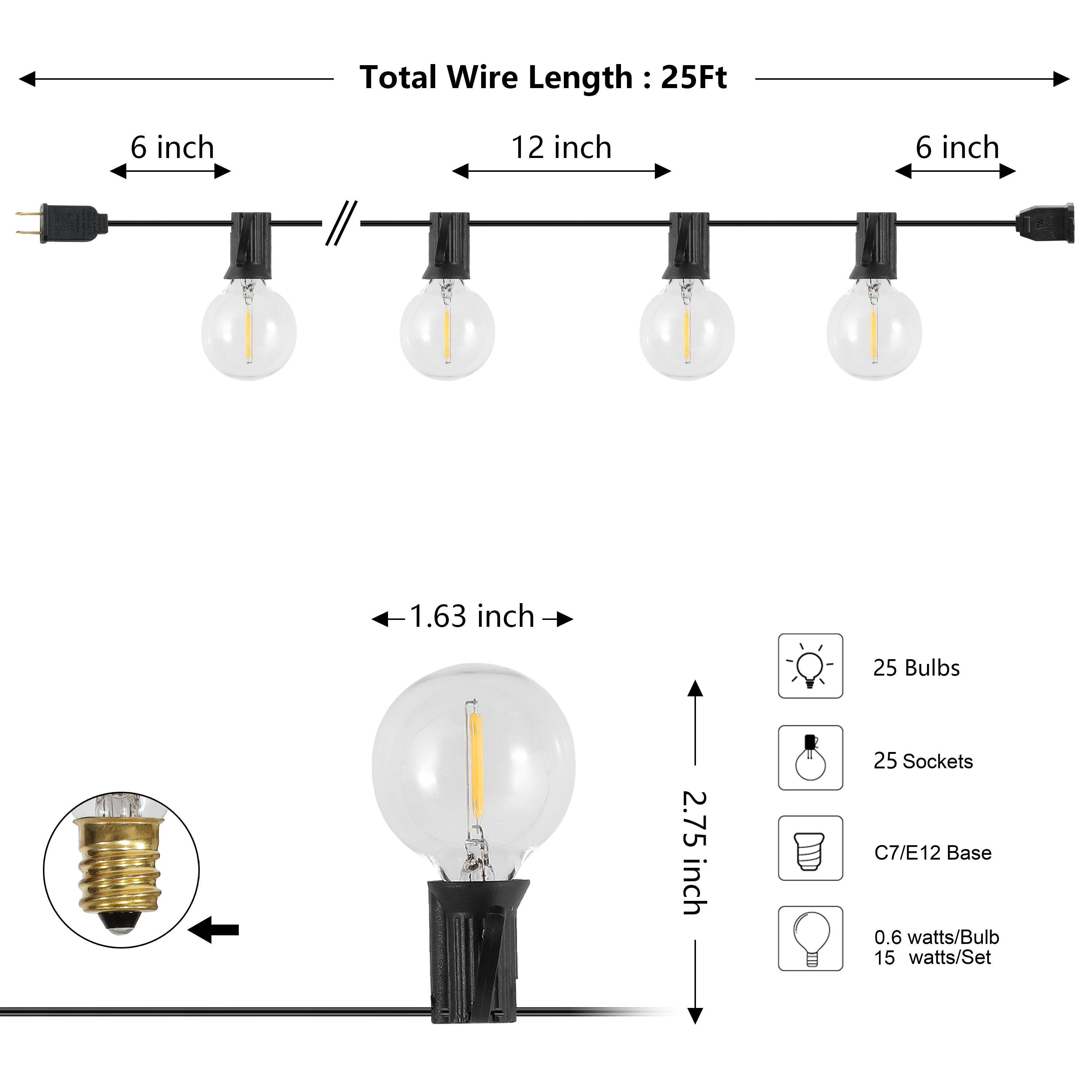 JONATHAN Y Bistro String Lights (Set of 2), , large