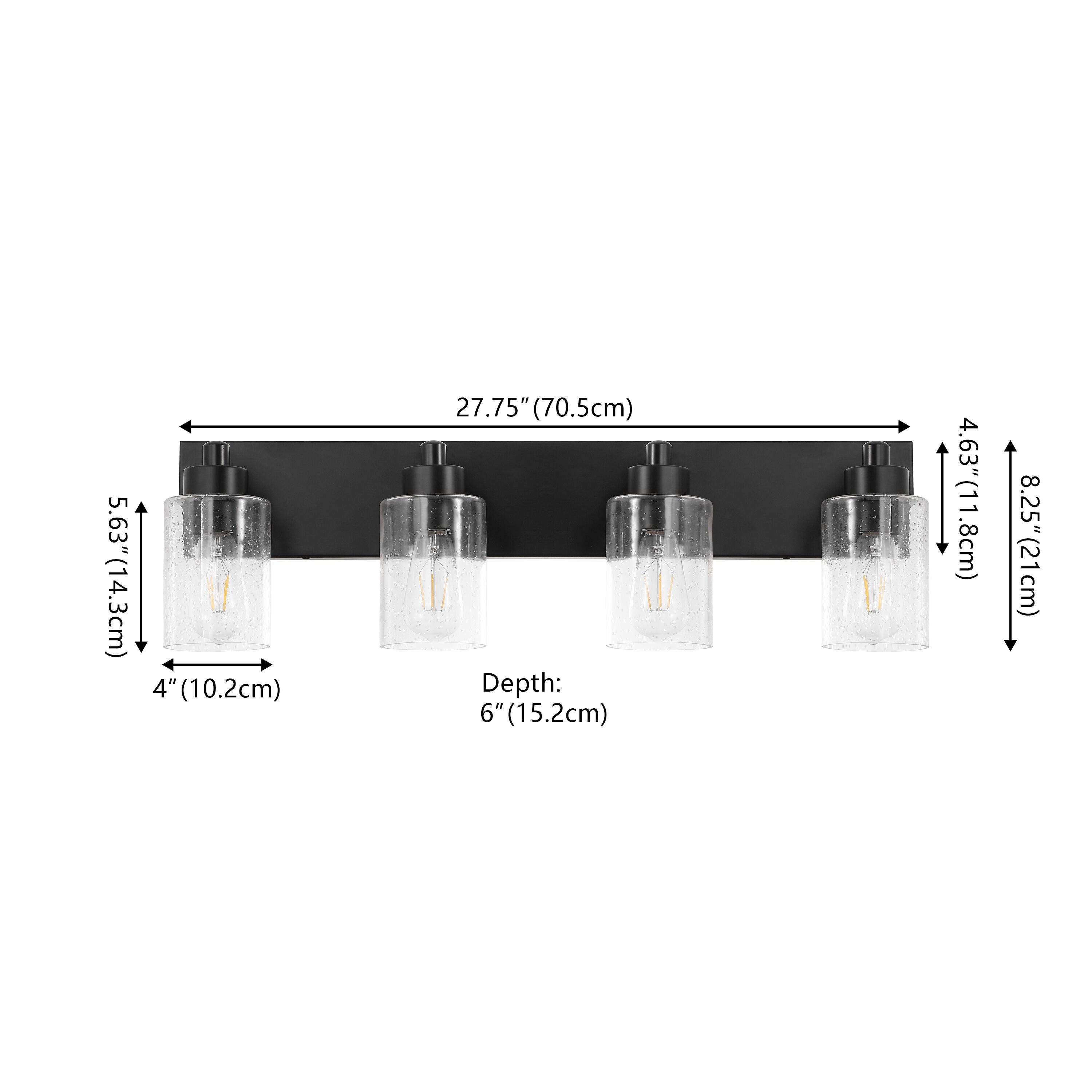 JONATHAN Y Irving 4-Light Scone, Black/Clear, large