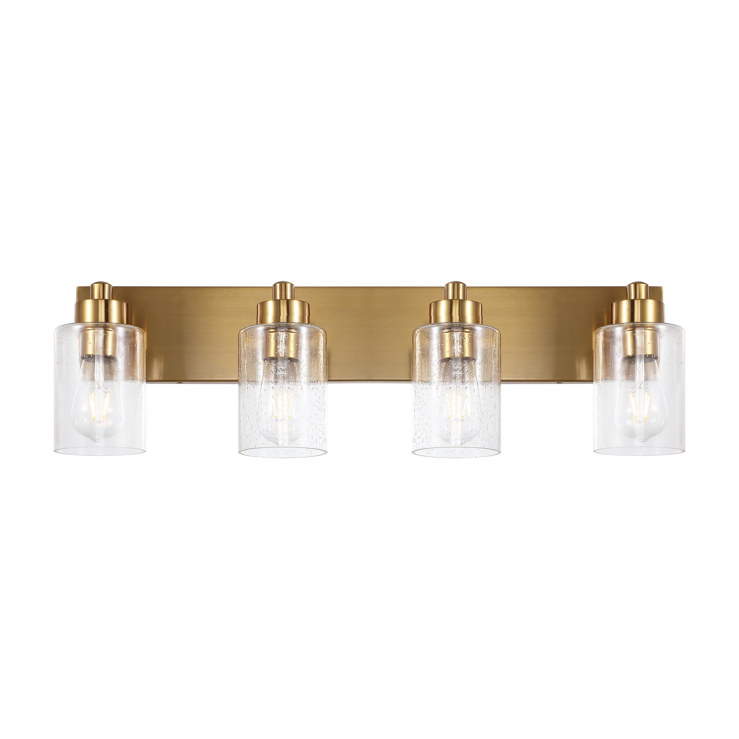 JONATHAN Y Irving 4-Light Scone, Brass Gold/Clear, large