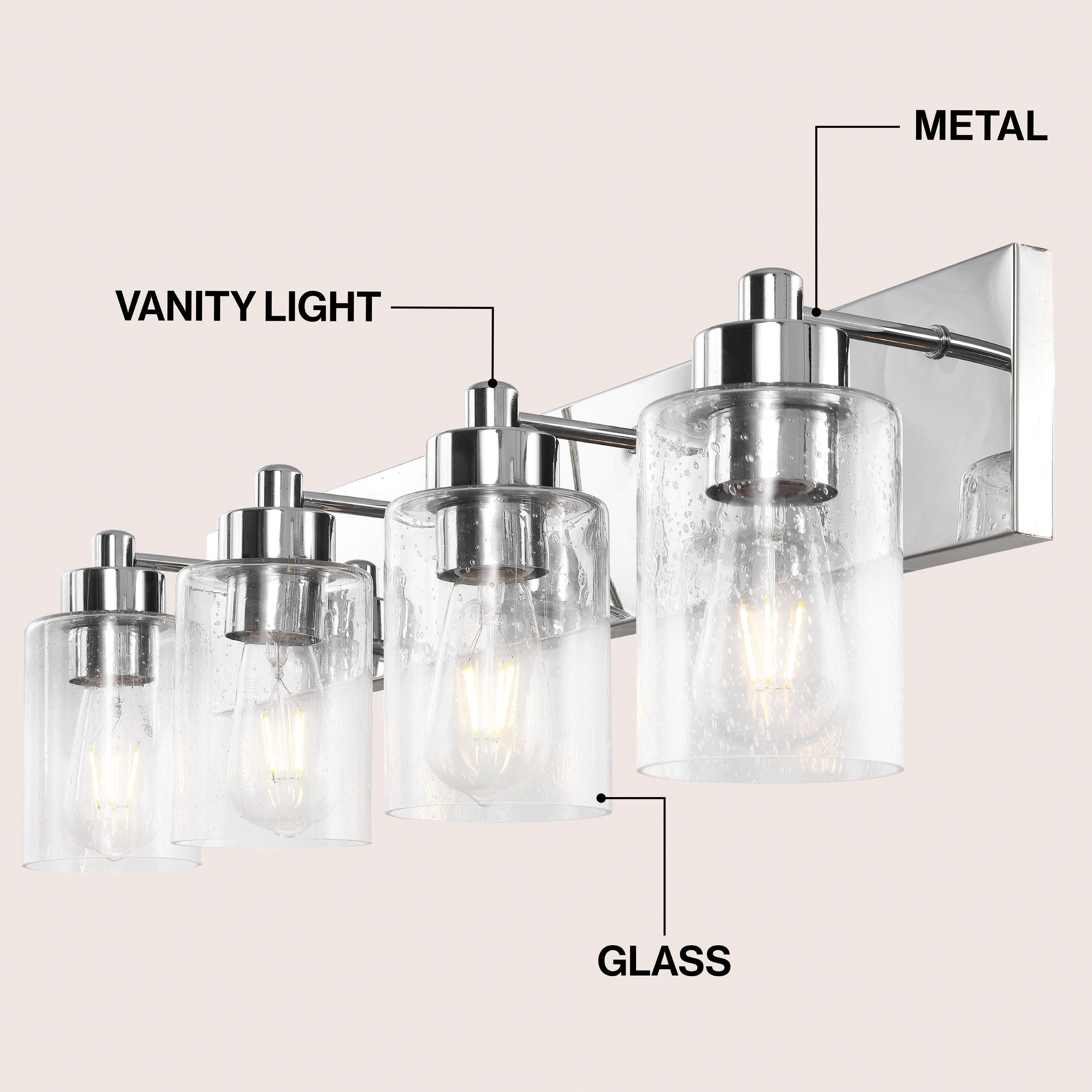 JONATHAN Y Irving 4-Light Scone, Chrome/Clear, large