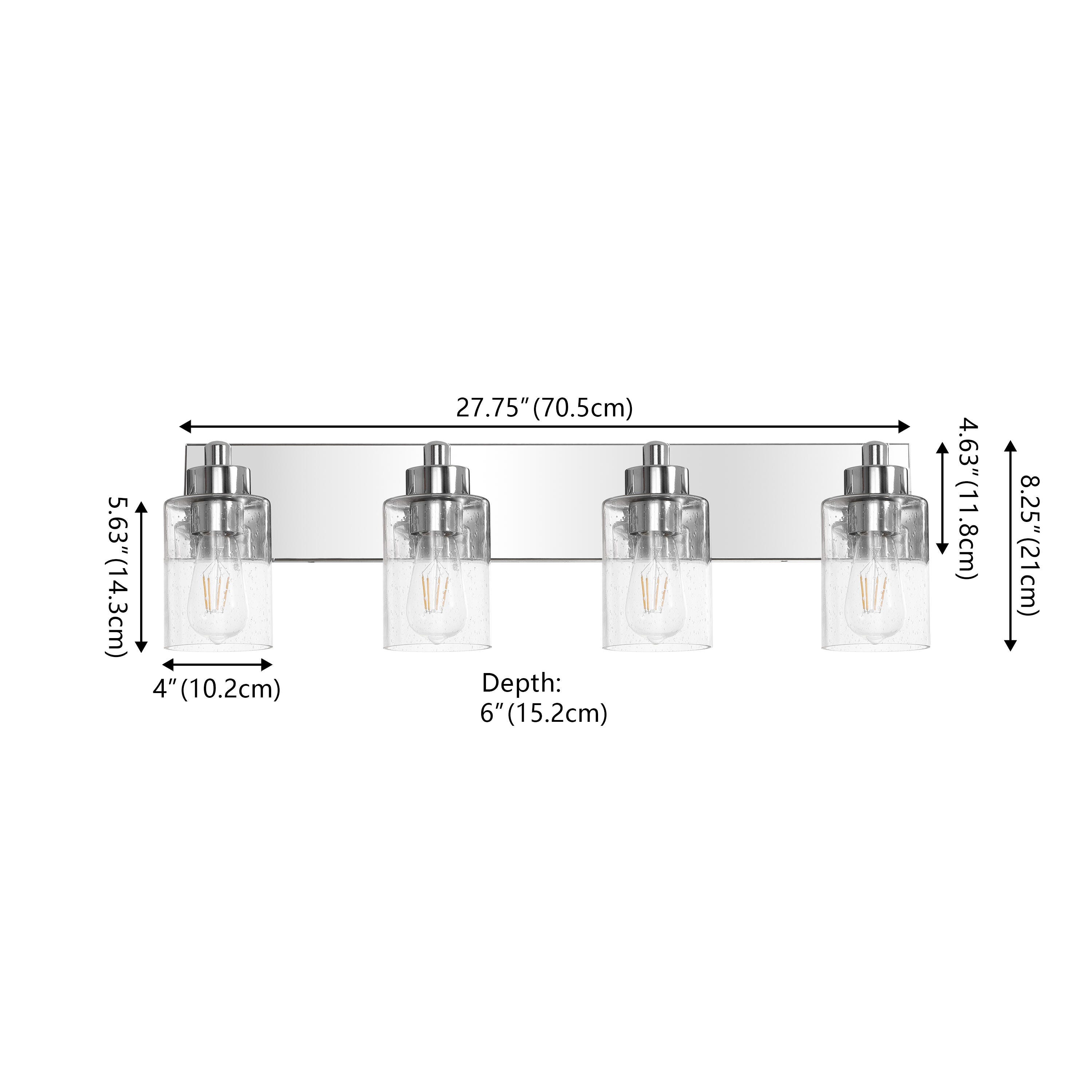 JONATHAN Y Irving 4-Light Scone, Chrome/Clear, large