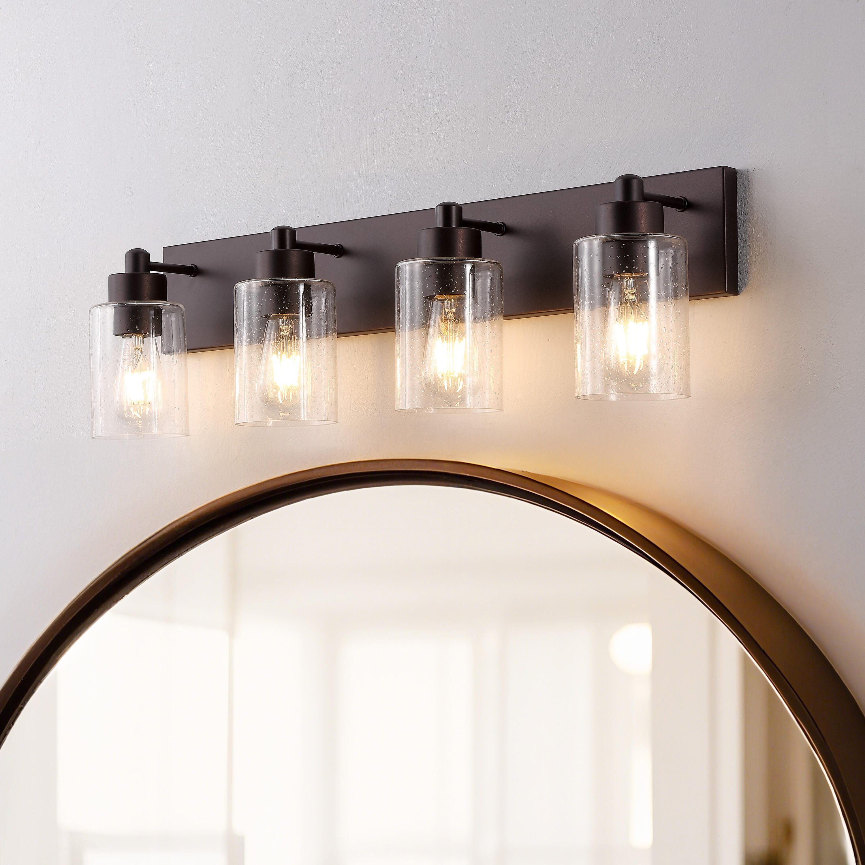JONATHAN Y Irving 4-Light Scone, Oil Rubbed Bronze/Clear, rollover