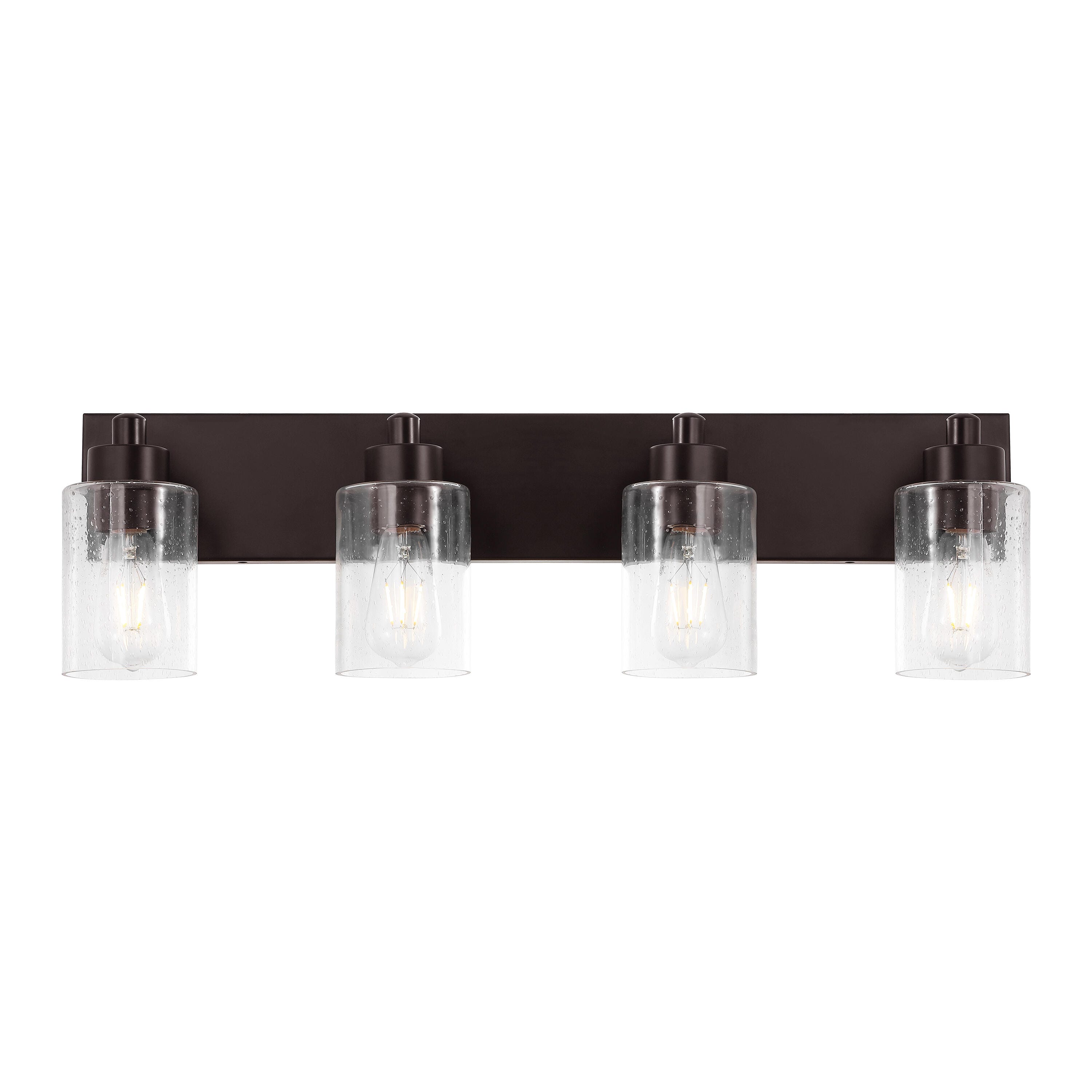 JONATHAN Y Irving 4-Light Scone, Oil Rubbed Bronze/Clear, large