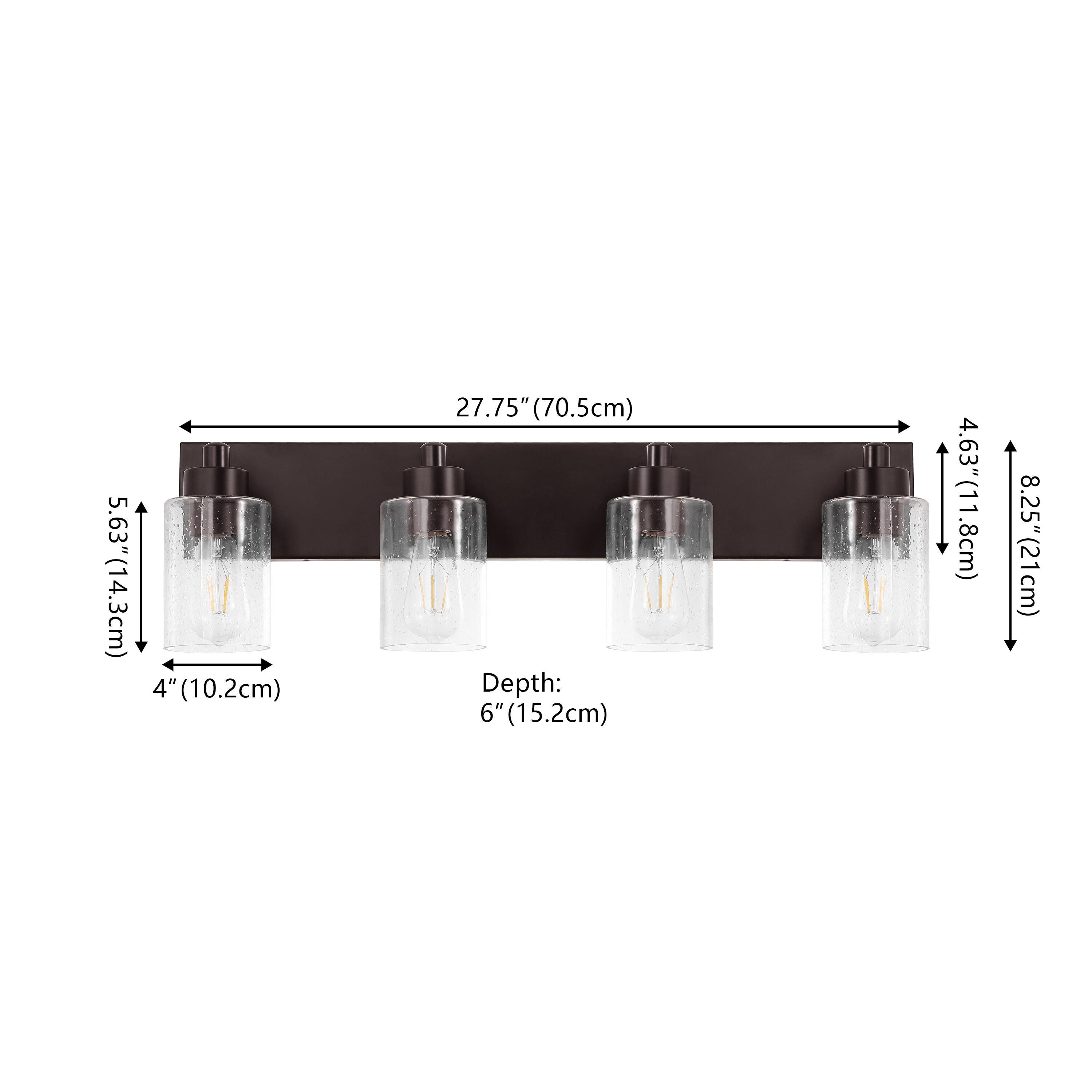 JONATHAN Y Irving 4-Light Scone, Oil Rubbed Bronze/Clear, large