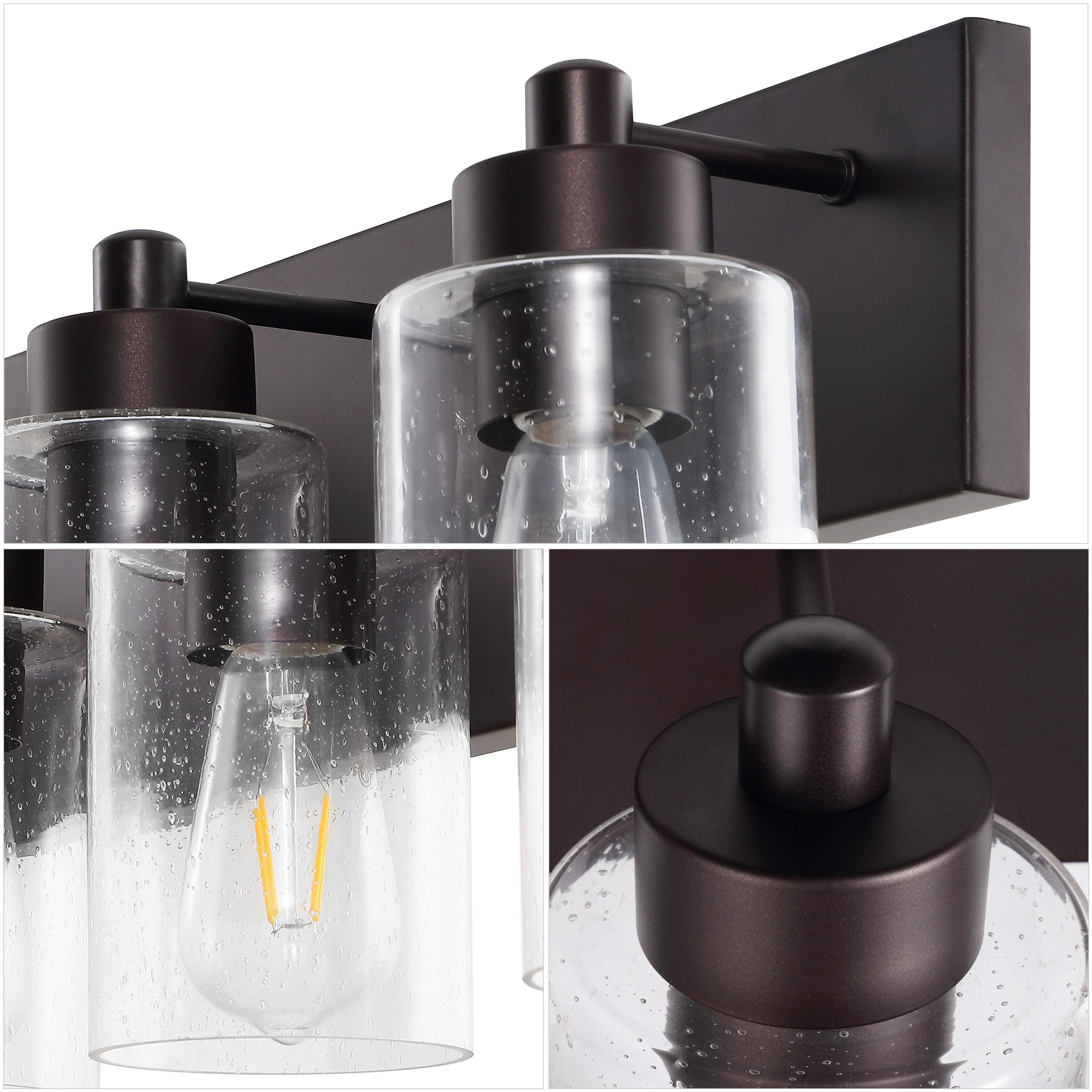 JONATHAN Y Irving 4-Light Scone, Oil Rubbed Bronze/Clear, large